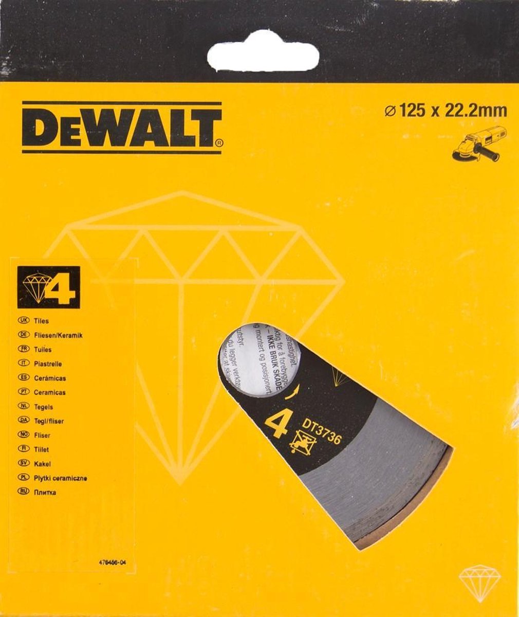 Dewalt accessories diamond blade, sintered, for tiles, ø125mm - dt3736-xj-0