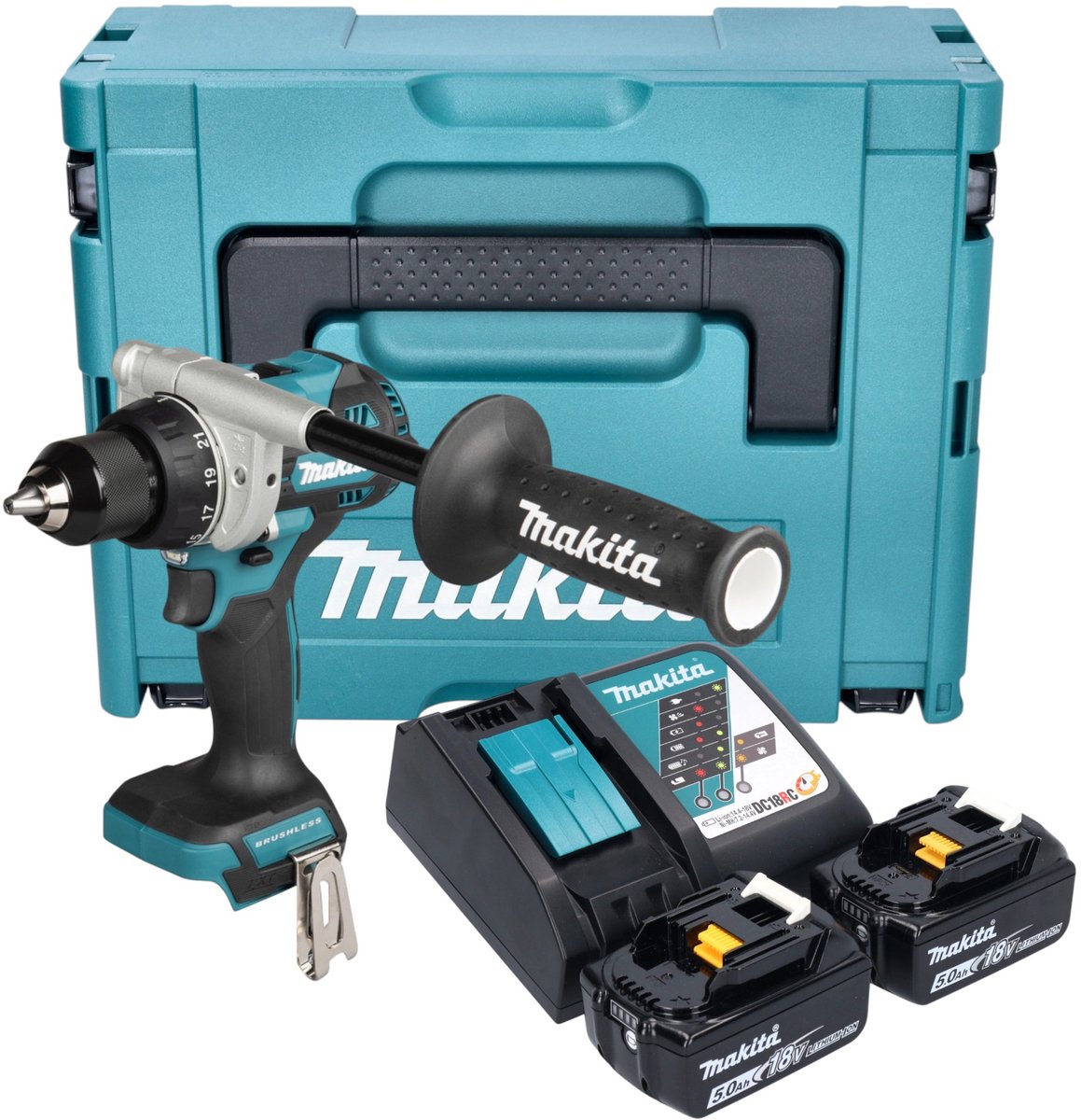 Makita ddf492rtj 18v drill/screwdriver | incl. 2x 5.0ah and fast charger in mbox - ddf492rtj-0