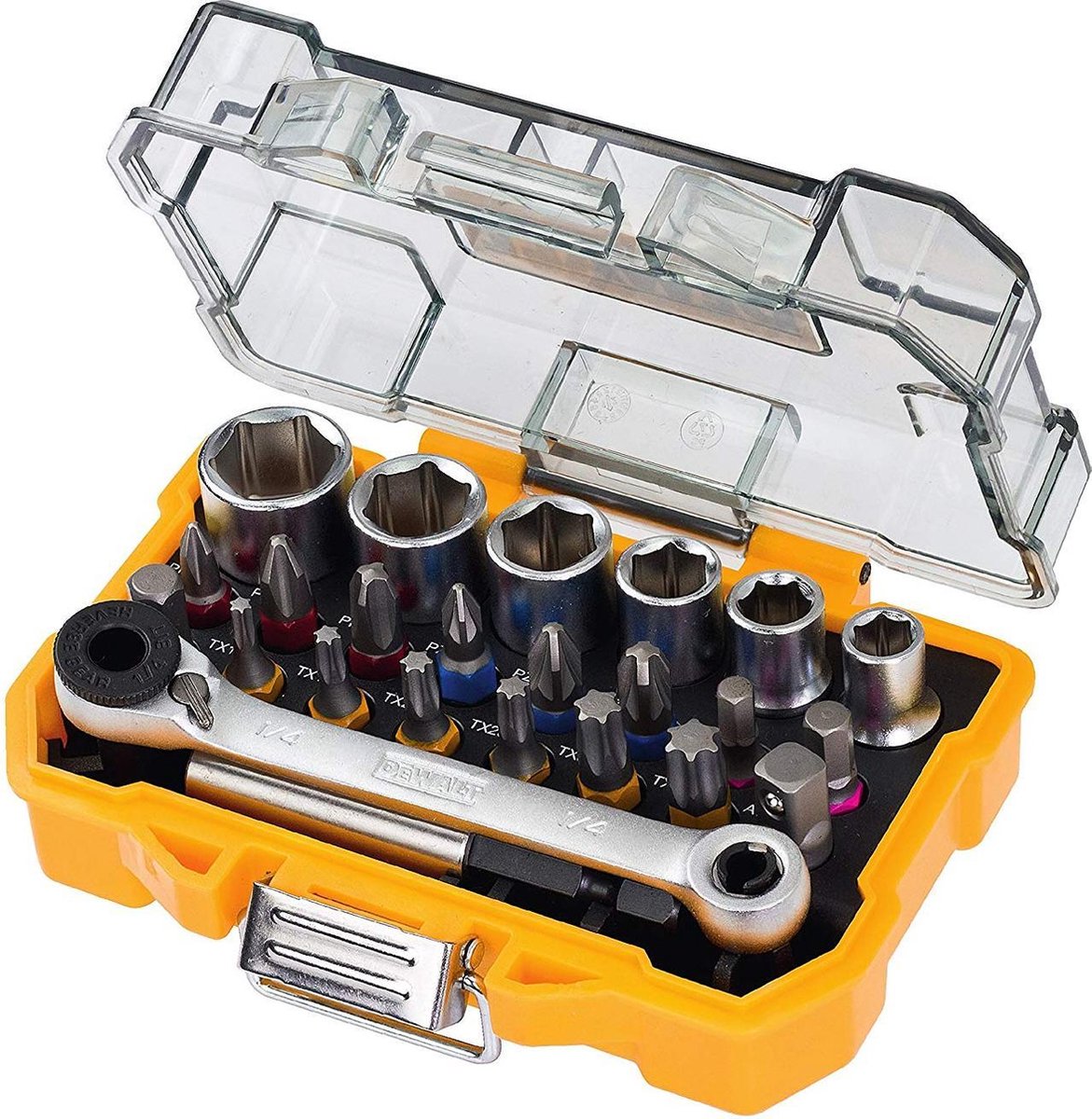 Dewalt dt71516-qz 24 piece bit and socket set with ratchet-0