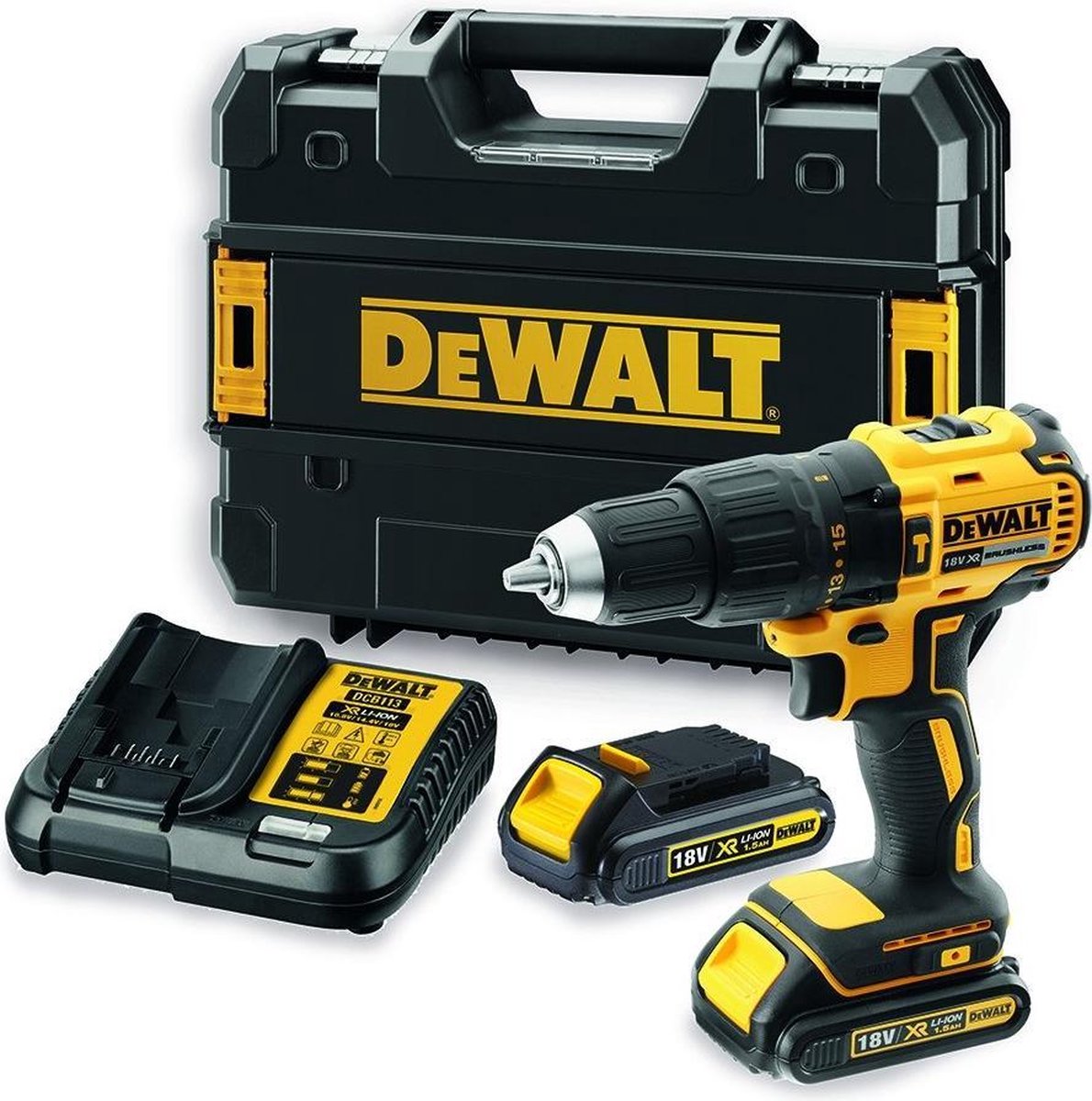 Dewalt dcd777s2t - cordless drill driver - 18v 1.5ah xr in t-stake-0