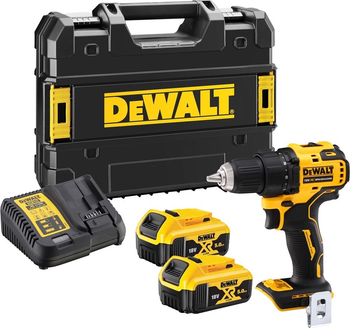 Dewalt dcd708p2t compact cordless drill 18v xr 5.0ah in tstak-0