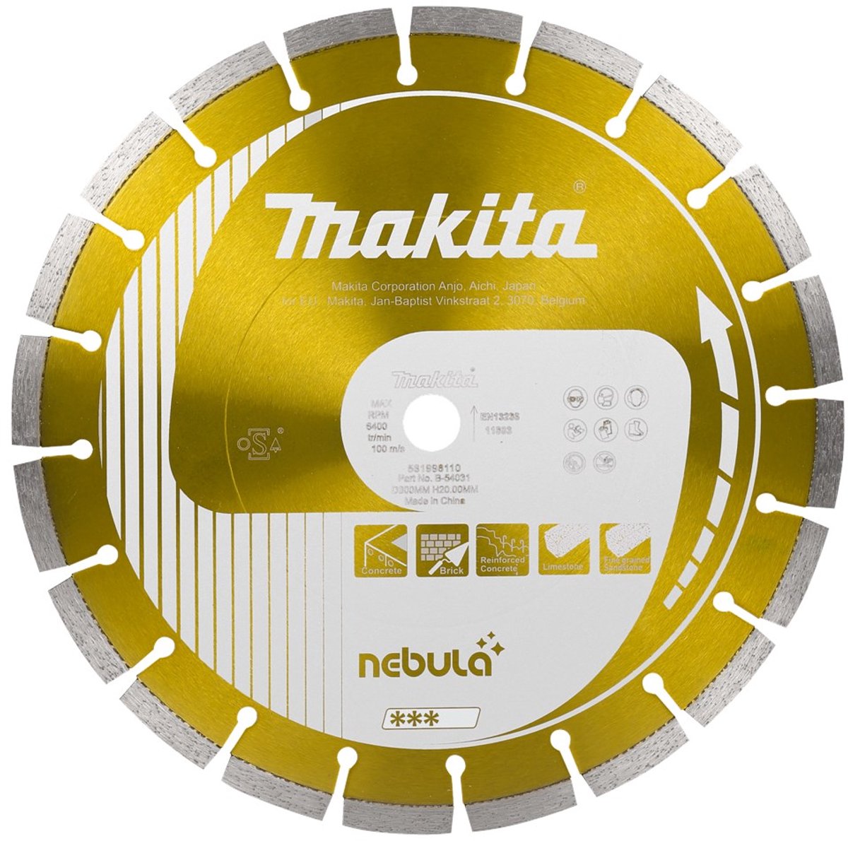 Makita b-54003 diamond disc 150x22.23x2.0mm orange-0