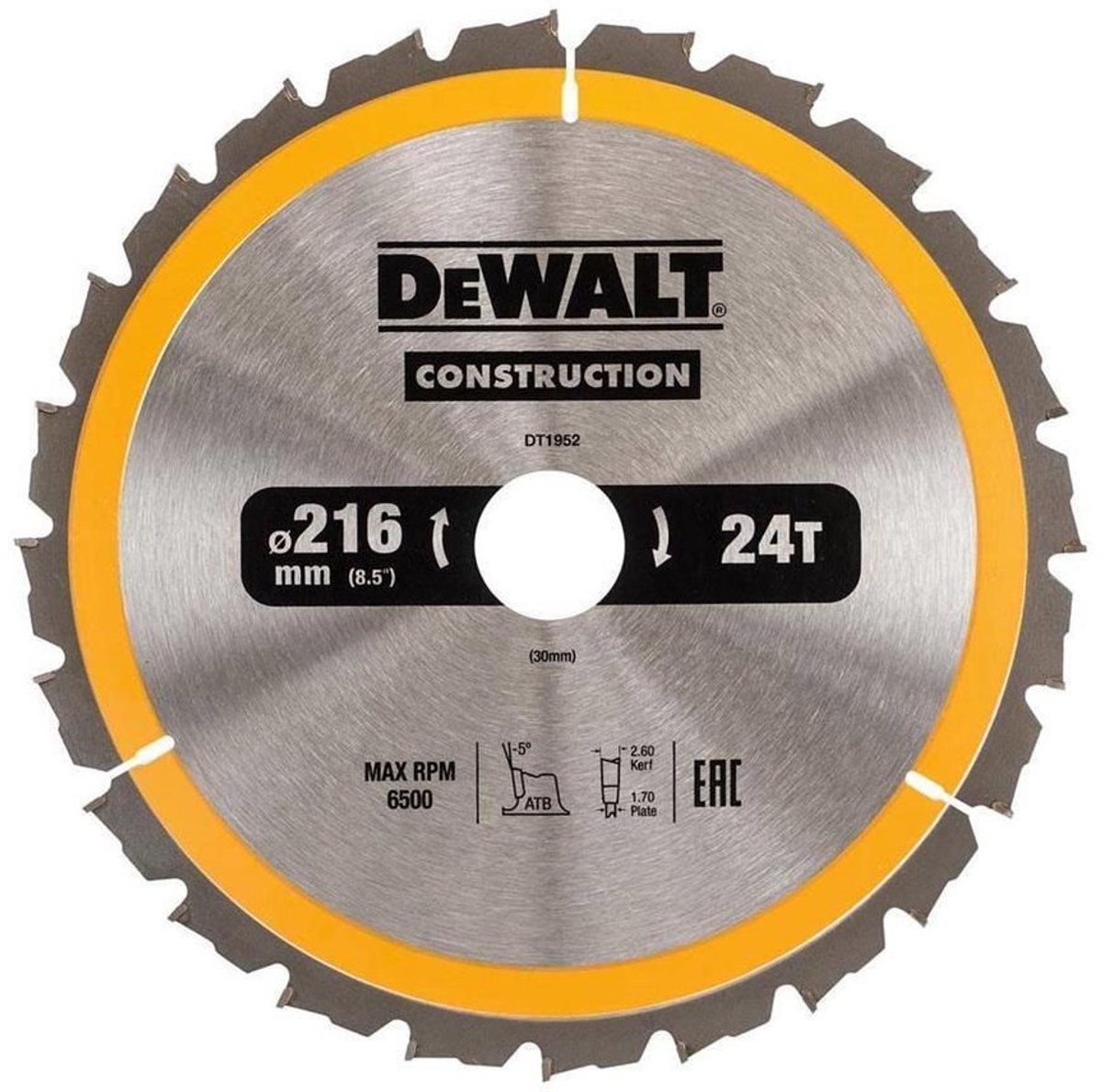 Dewalt - circular saw blade - 216mm - 30mm shaft diameter - 24 teeth-0