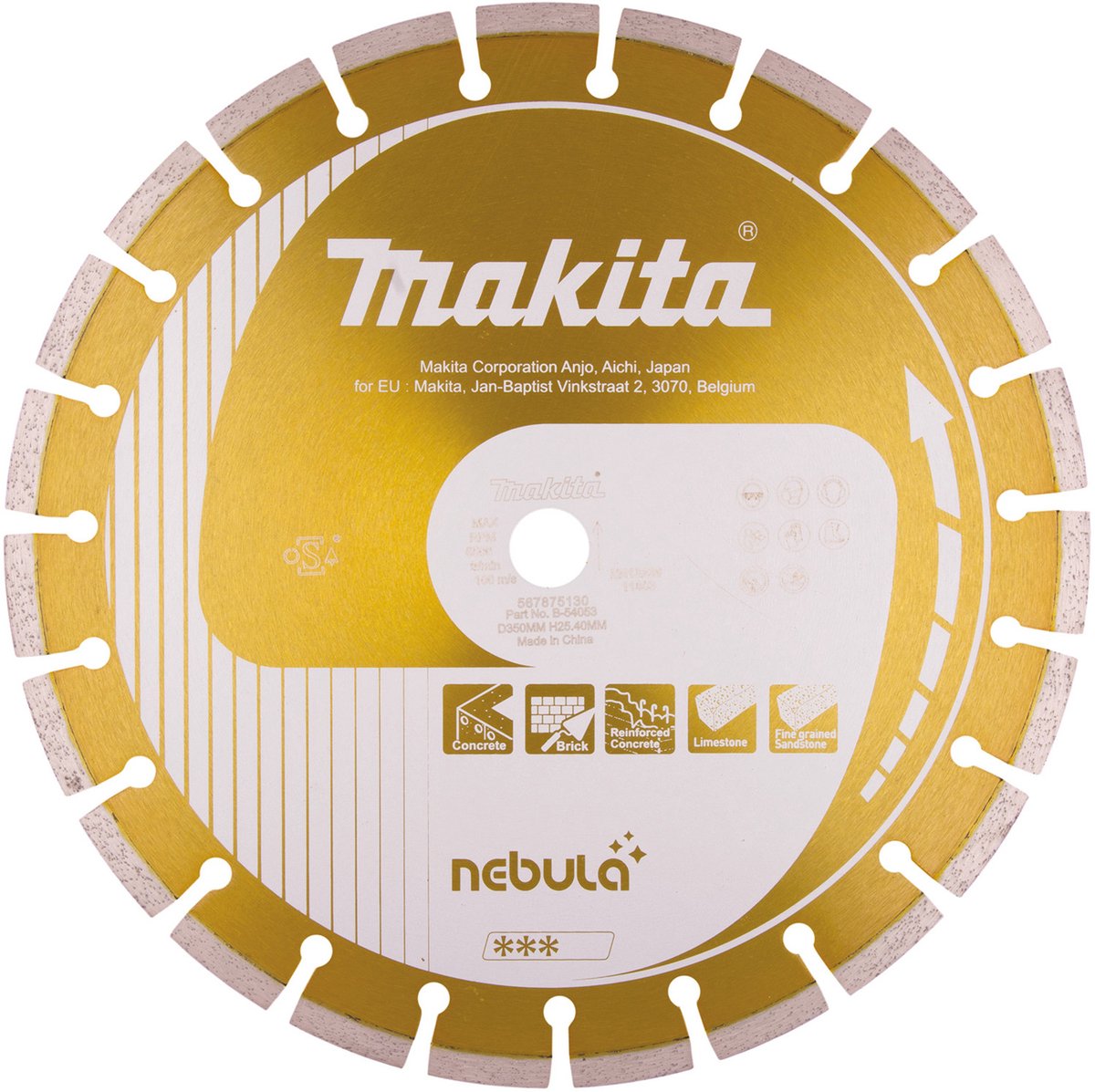 Makita b-54053 diamond disc 350x25.4x3.0mm orange-0