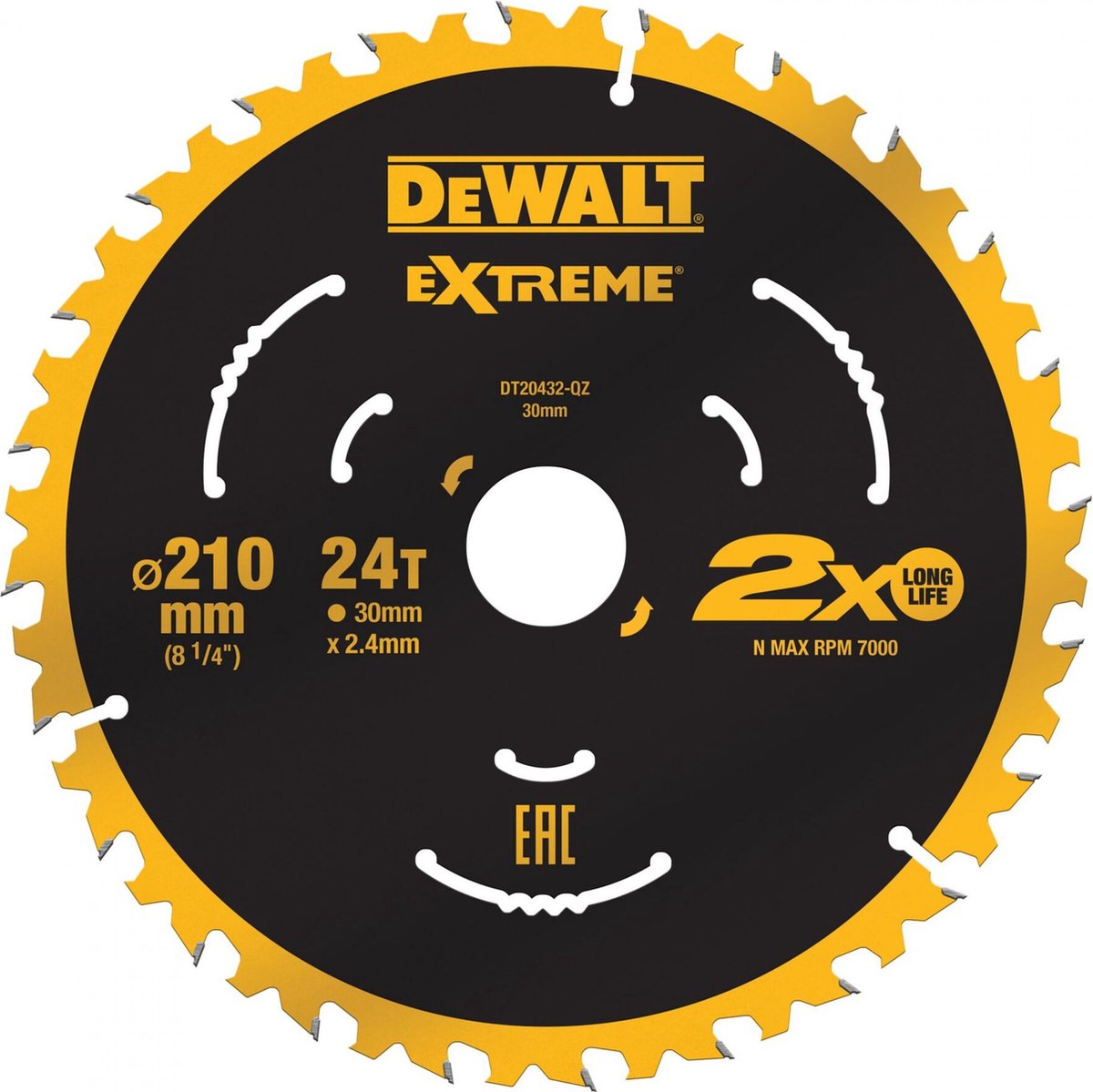 DeWalt Accessoires cirkelzaagblad tct | 210x30x24t - dt20432-qz-0
