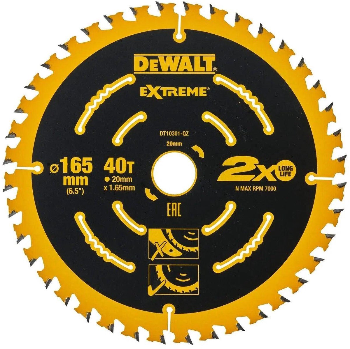 Dewalt extreme framing series - circular saw blade - 165mm - 40t - for woodworking-0