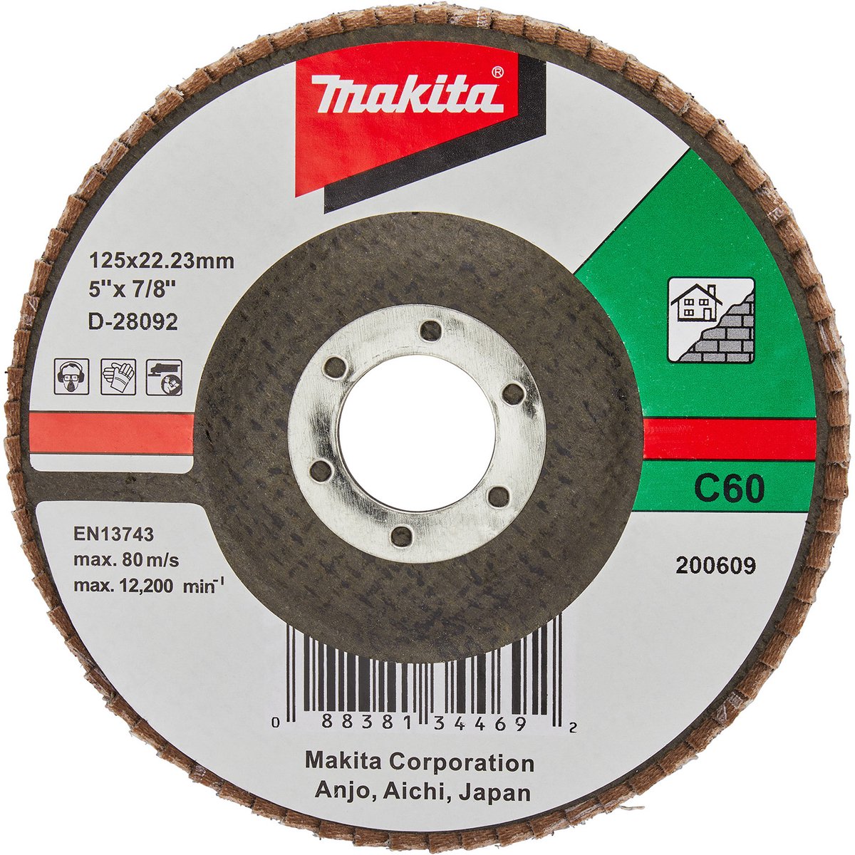 Makita flap disc 125 mm c60f - d-28092-0