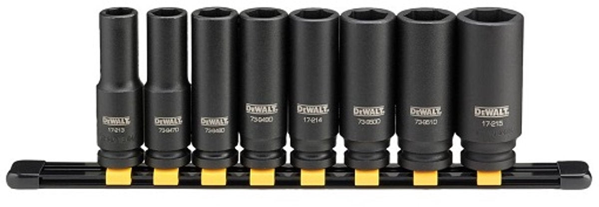 Dewalt - socket wrench set - 8-piece - 1 2 inch - udarowa głęboka-0