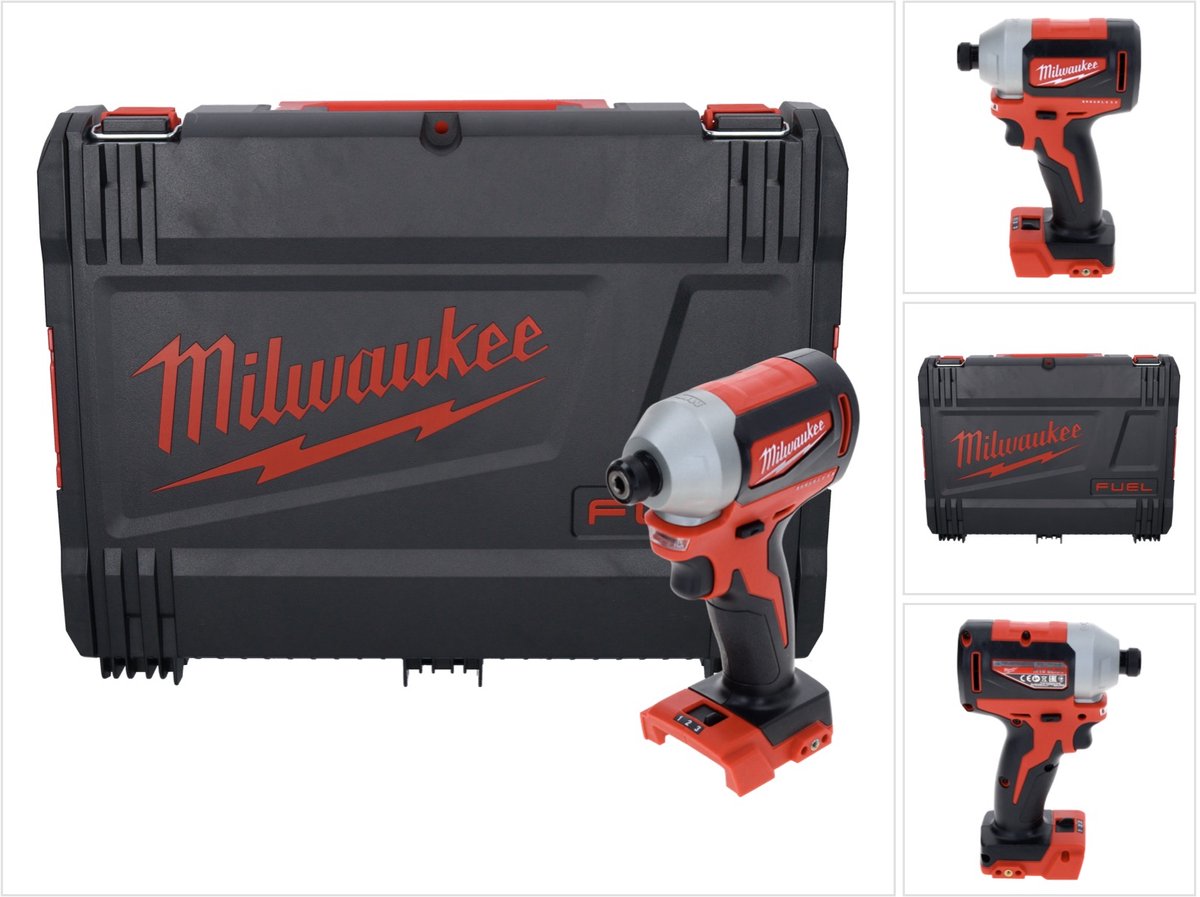 Milwaukee m18 blid2-0x 18v li-ion battery impact screwdriver - brushless - 180nm-0