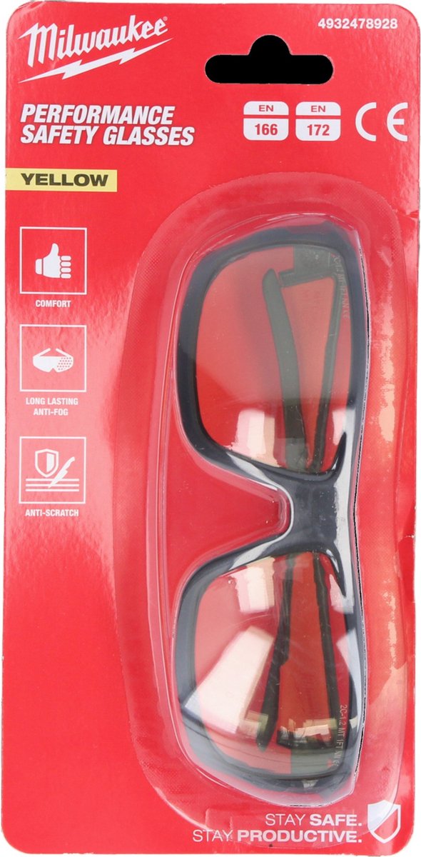 Milwaukee accessories performance safety glasses | yellow - 4932478928-0