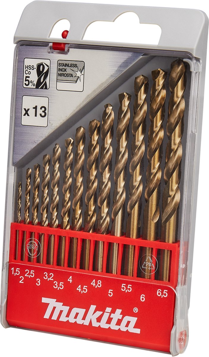 Makita metal drill set hss-co 13-piece - d-57180-0