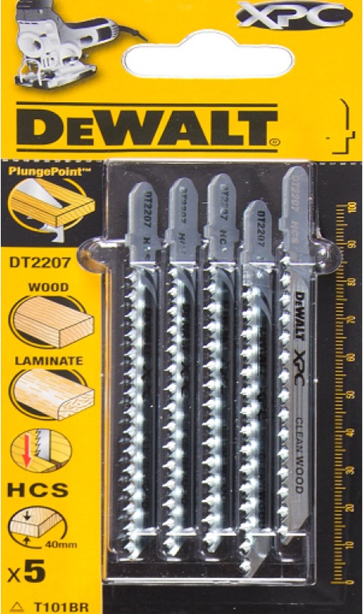 Dewalt dt2207-qz series - jigsaw blades - 100 mm - high-quality steel-0