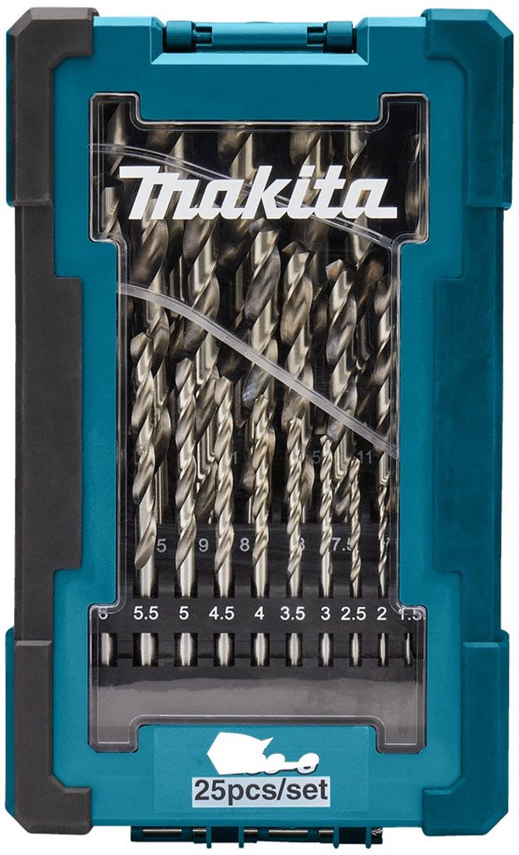 Makita accessories d-67555 | metal drill set | hss-g | 25-piece - d-67555-0