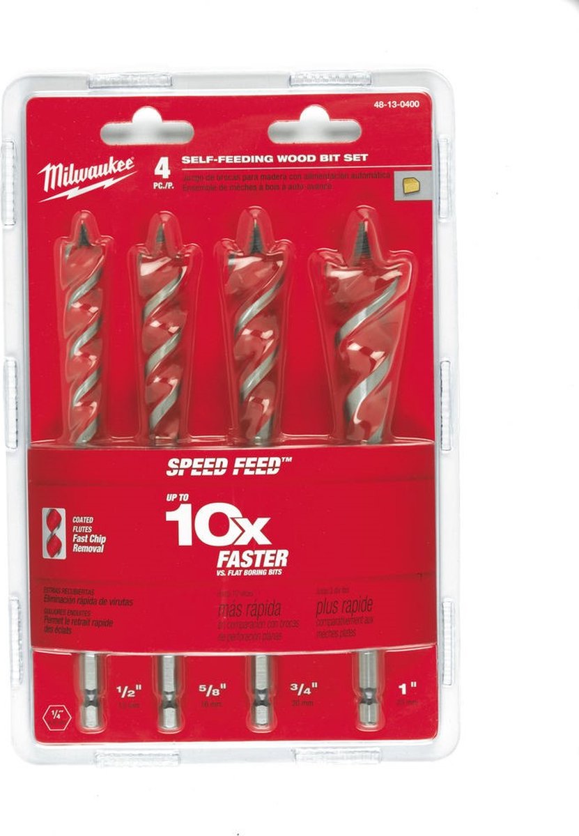 Milwaukee set zelfvoedende houtboren (4-delig) - 4932479477-0