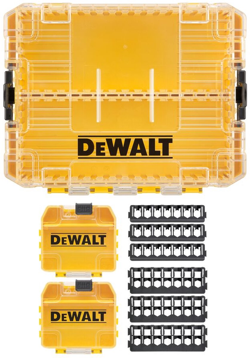 DeWalt toughcase+ serie - gereedschapskoffer - middelgroot - transparante deksel-0