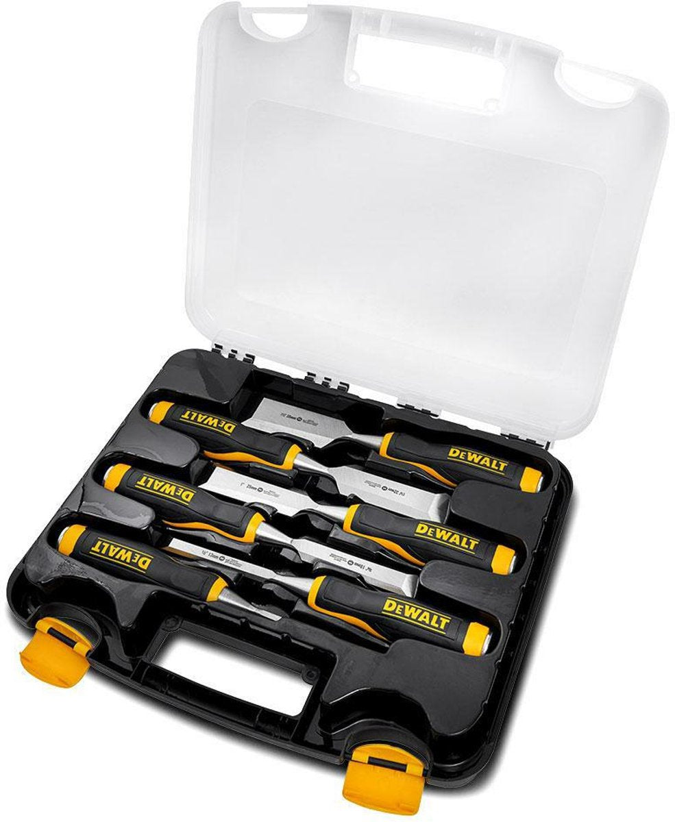 Dewalt - wood chisel set - 6 pieces - steel - ergonomic handle-0
