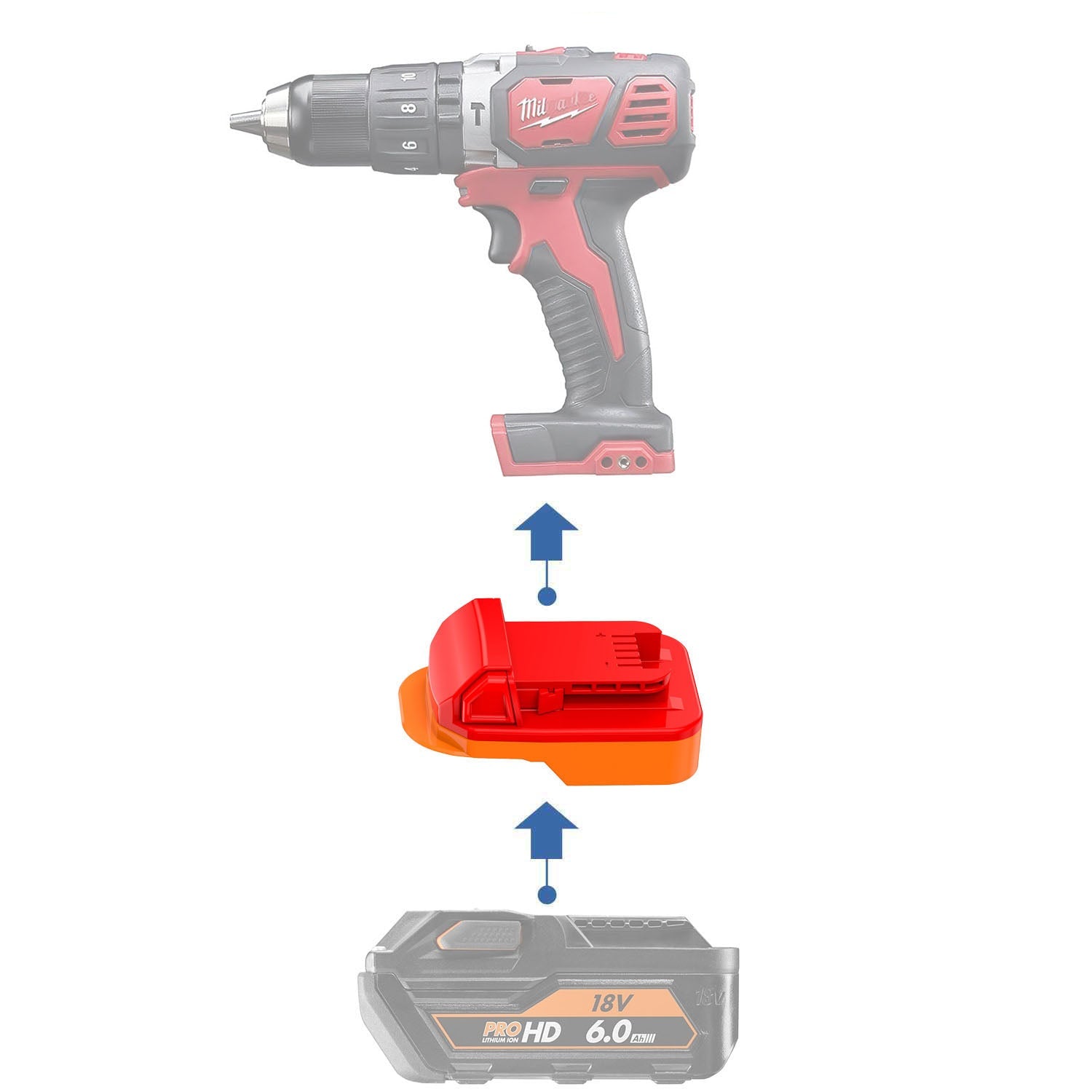 AEG 18V to Milwaukee 18V Battery Adapter-0