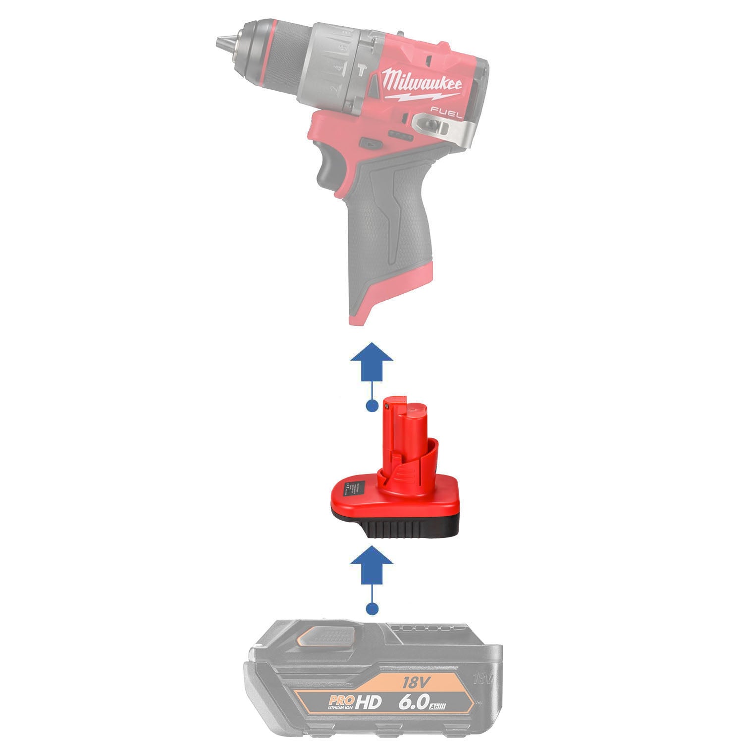 AEG 18V to Milwaukee 12V Battery Adapter-0