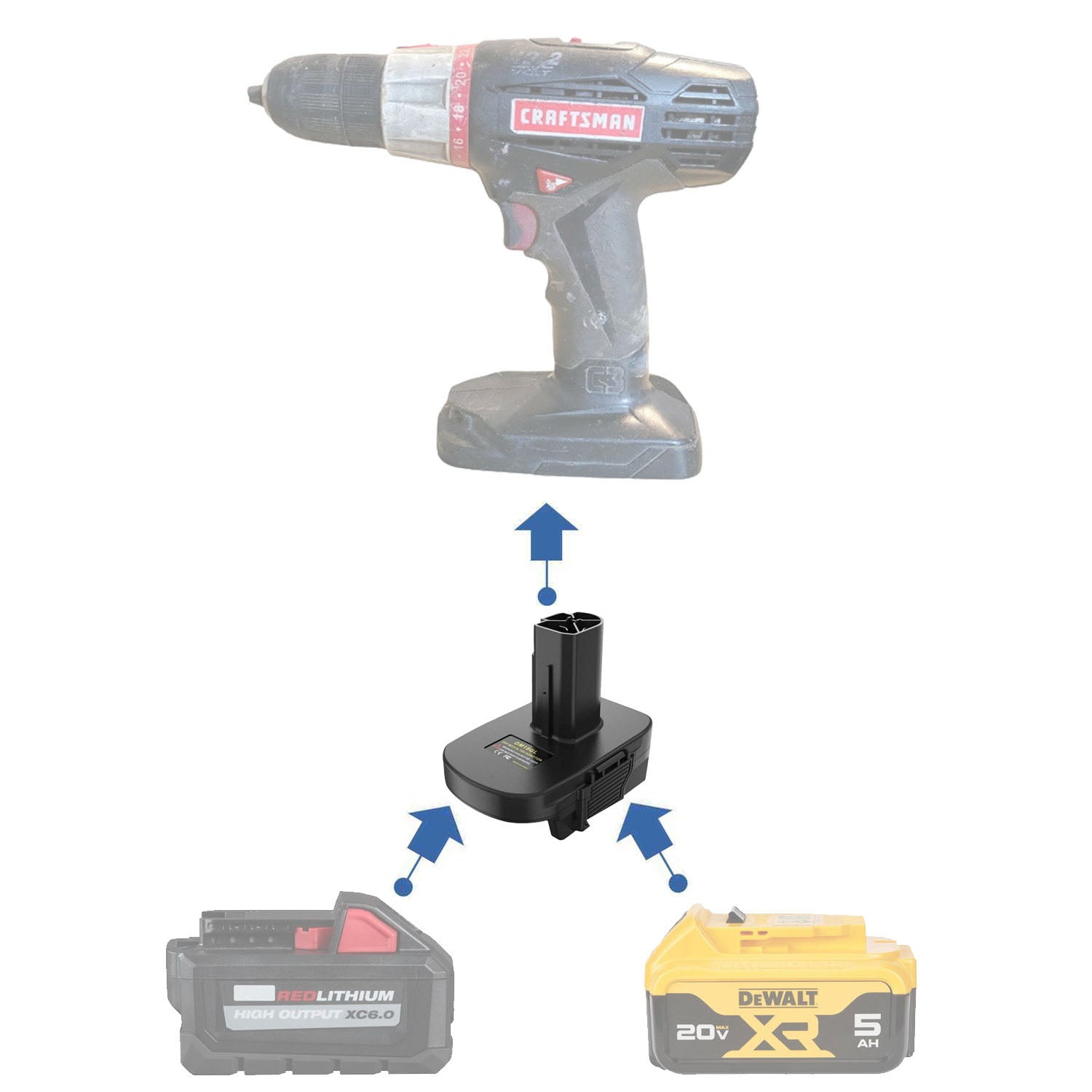 DeWalt 20V to Craftsman 19.2V Battery Adapter-0