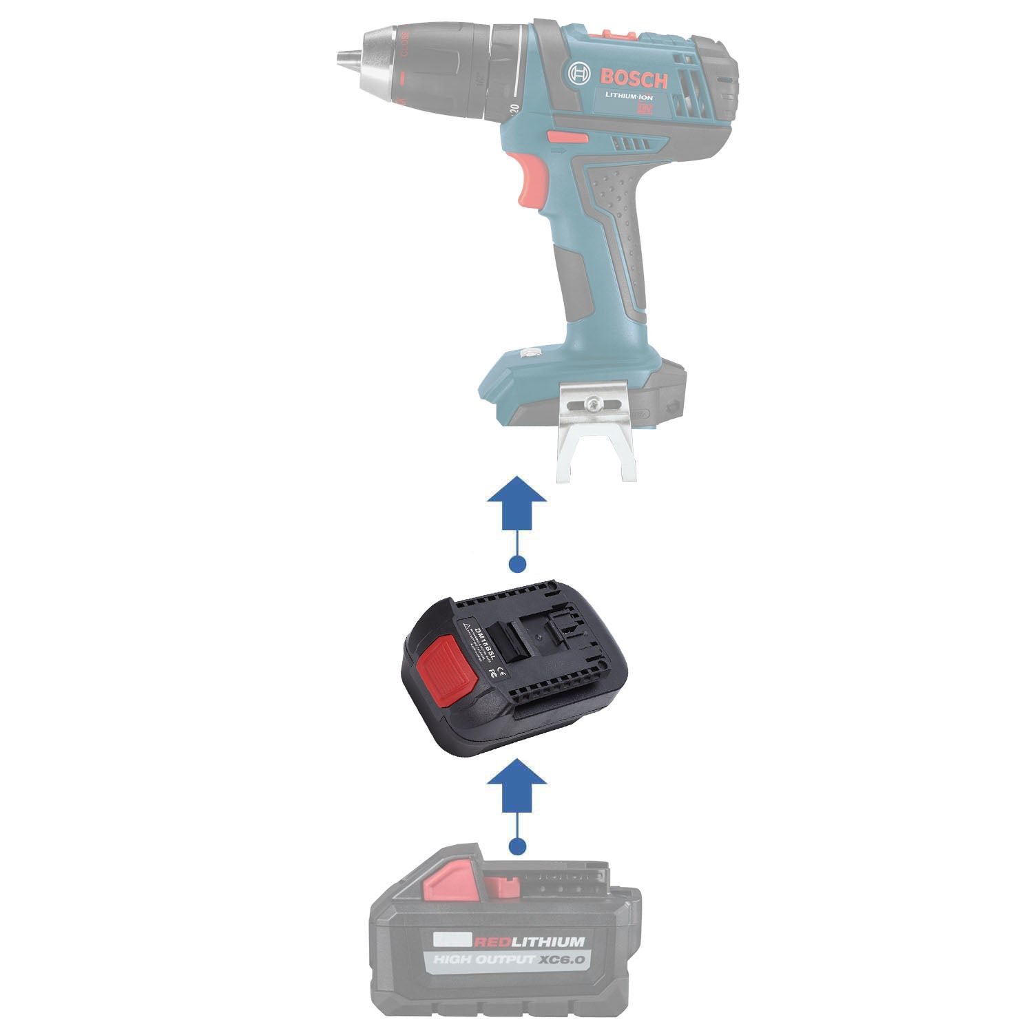 Milwaukee 18V to Bosch (Blue) 18V Battery Adapter-0