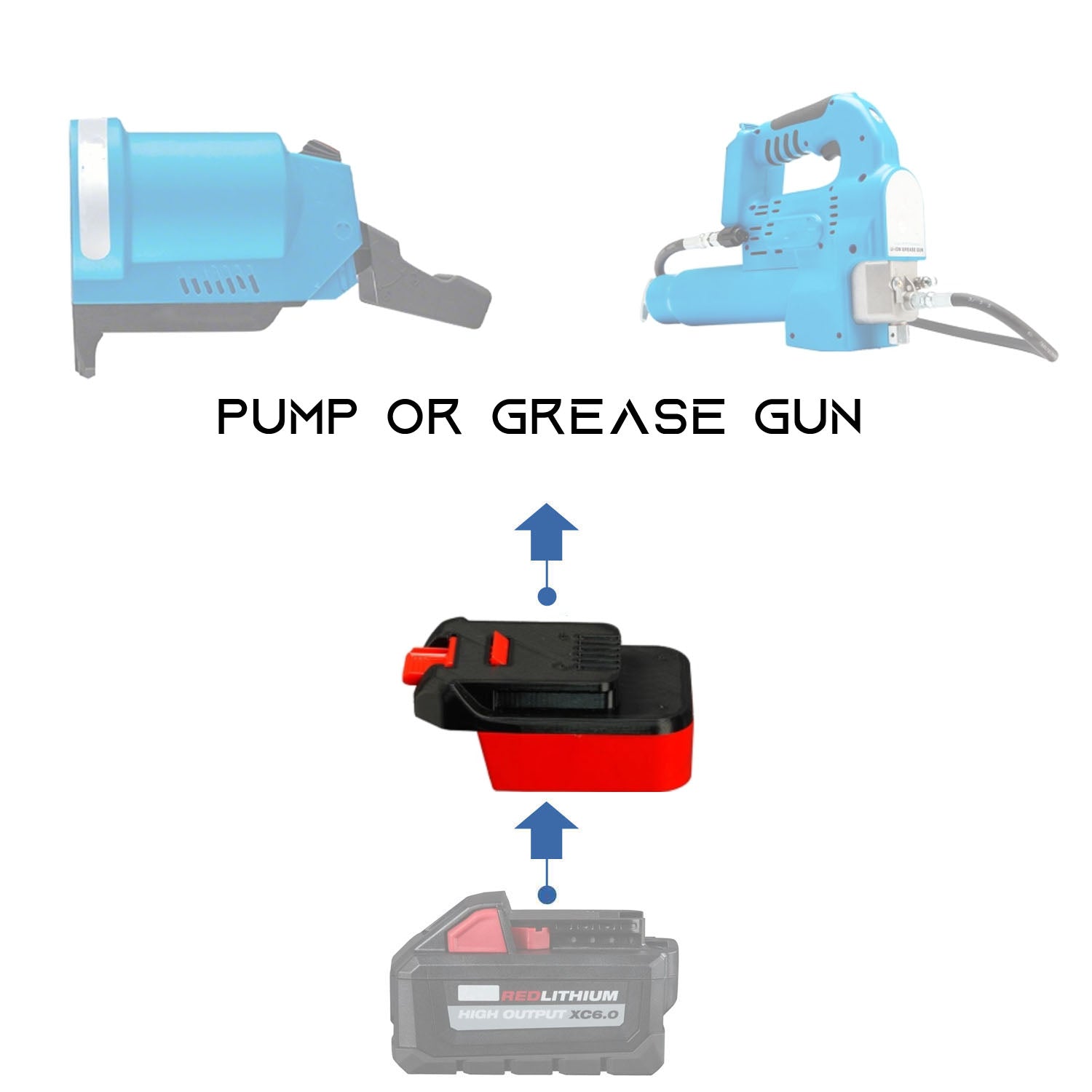 Milwaukee 18V to MacNaught 18V Battery Adapter (Pump, Grease Gun)-0