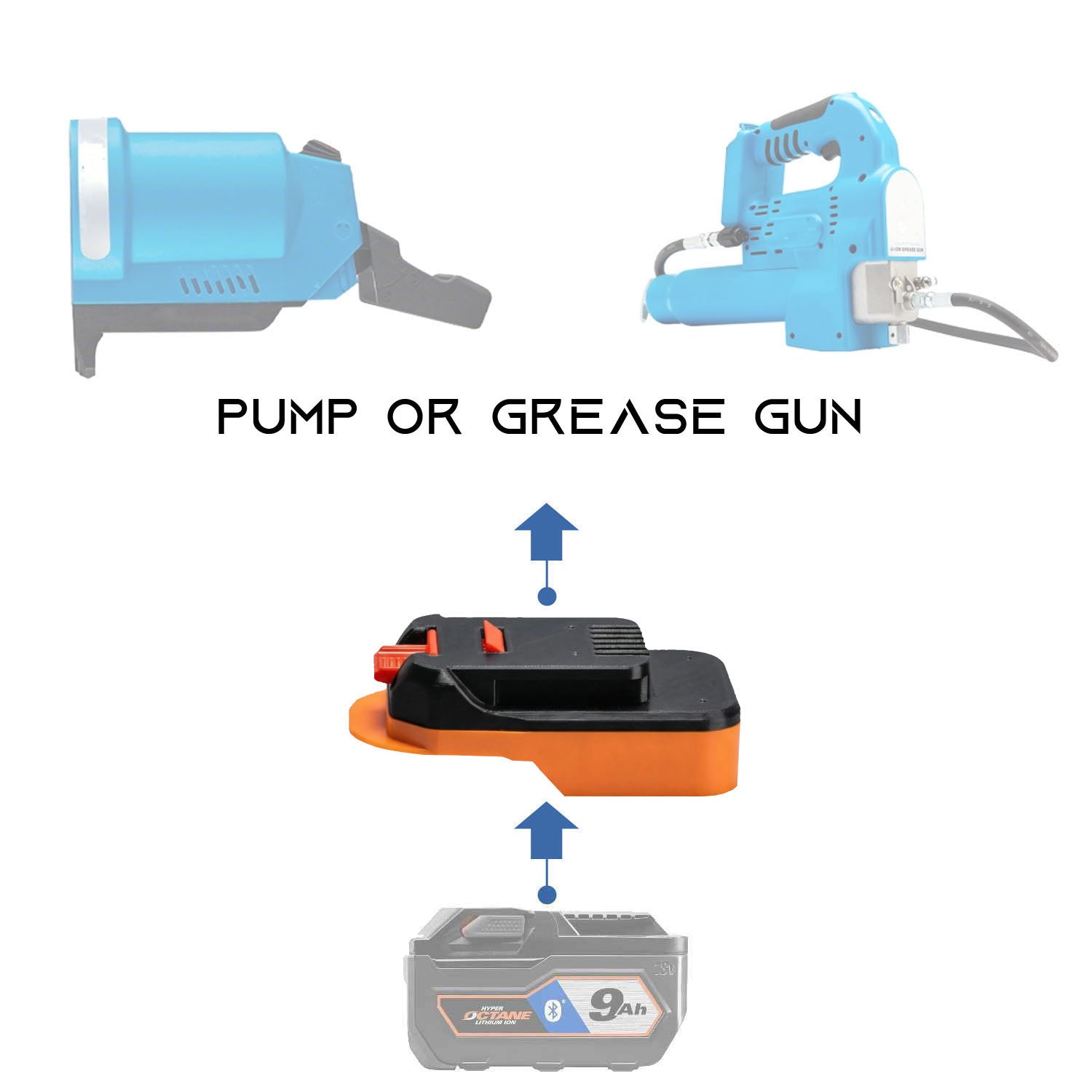 RIDGID 18V to MacNaught 18V Battery Adapter (Pump, Grease Gun)-0