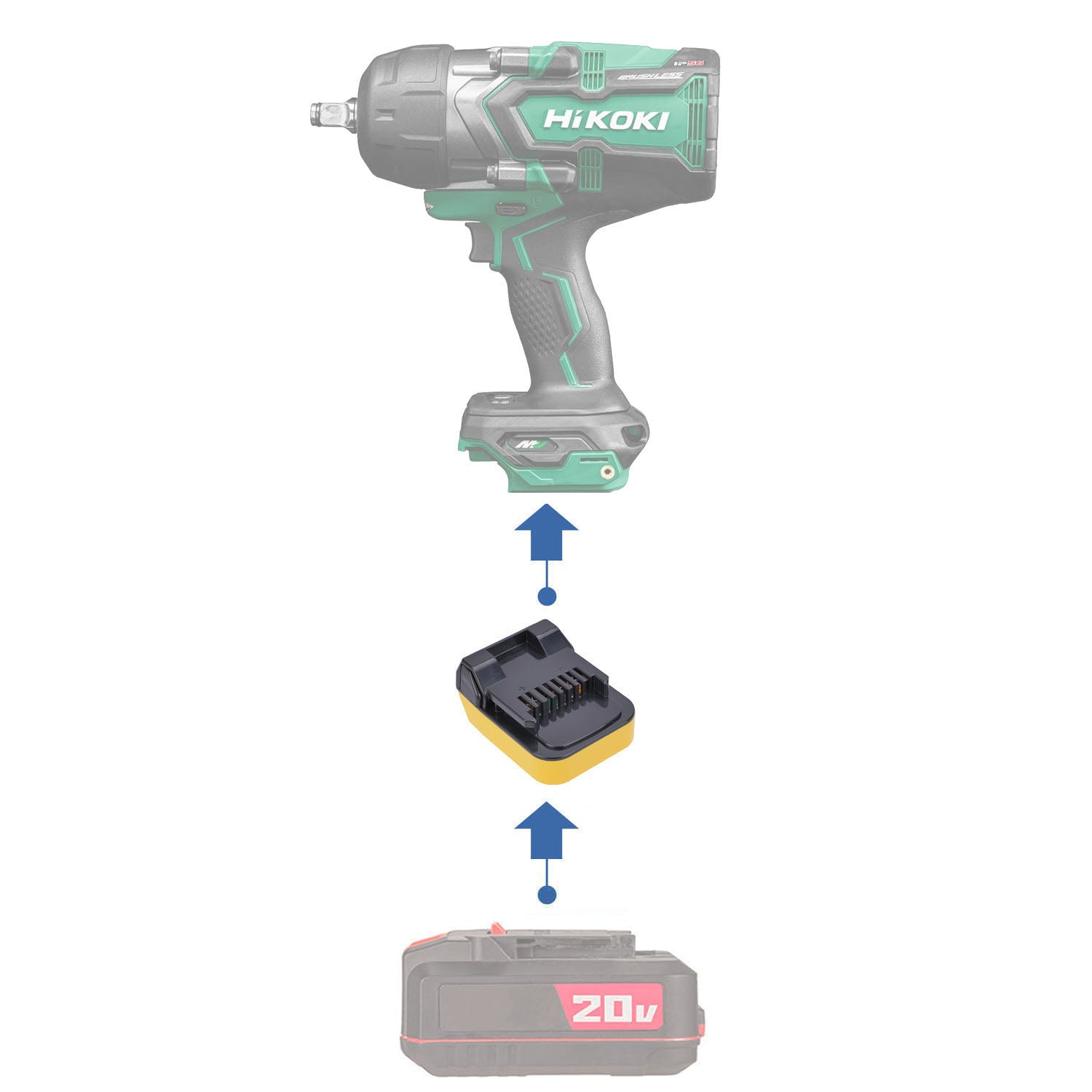 Bauer 20V to Hikoki 18V Battery Adapter-0