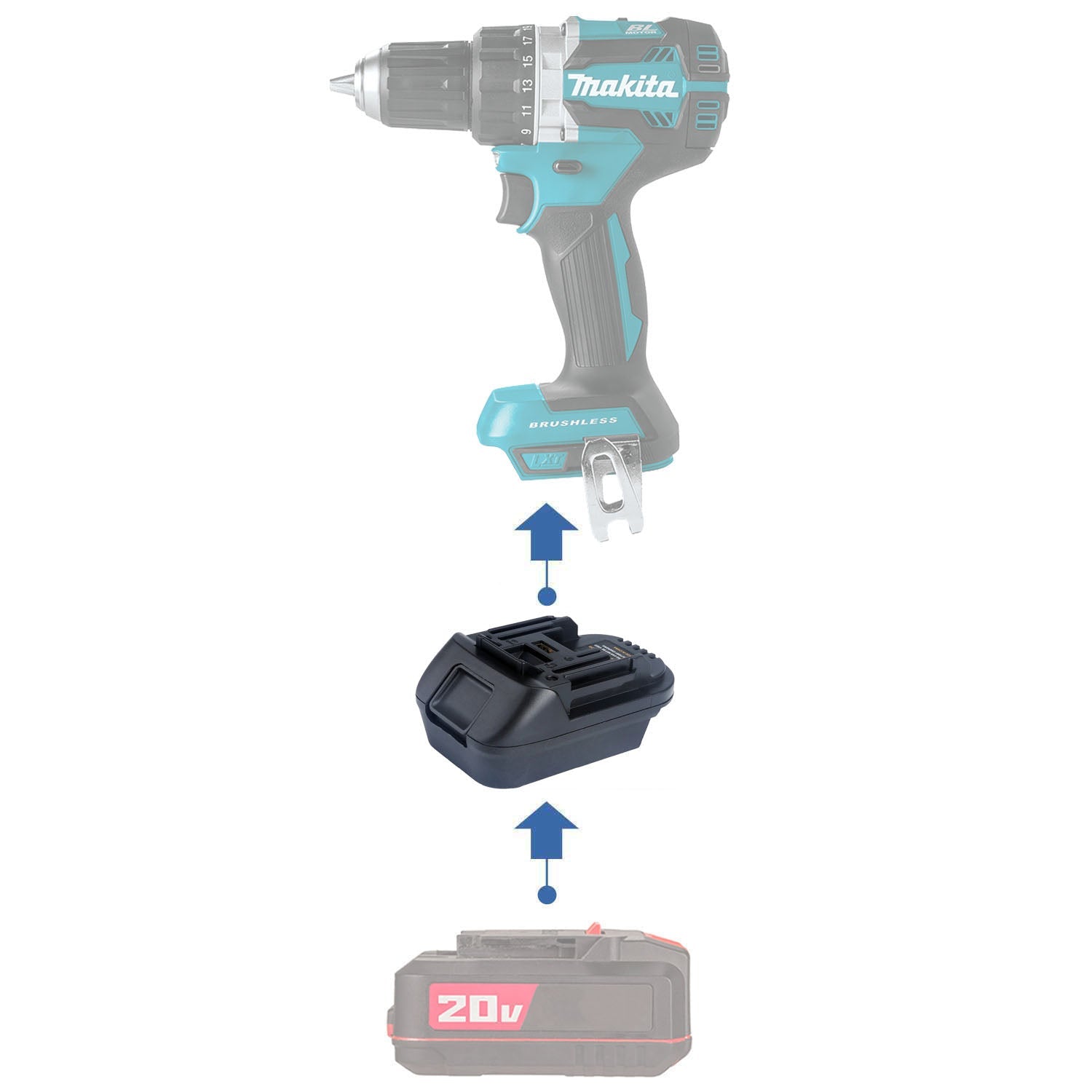 Bauer 20V to Makita 18V Battery Adapter-0
