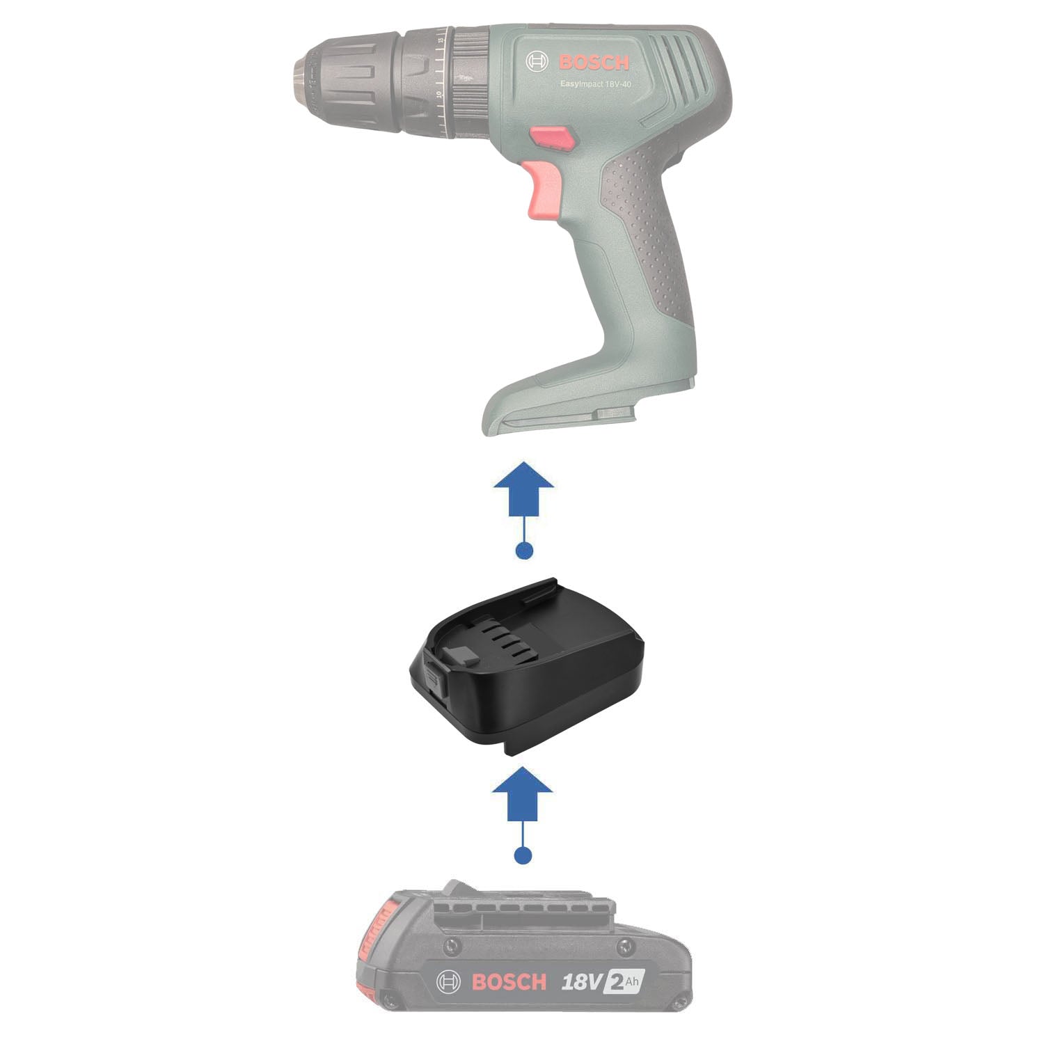 Bosch (Blue) 18V to Bosch (Green) 18V Battery Adapter-0