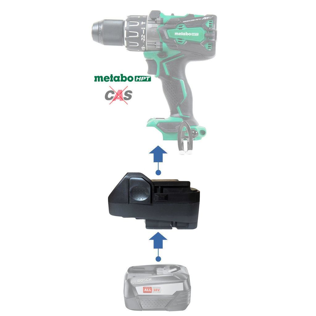 Bosch (Green) 18V to Metabo HPT 18V Battery Adapter-0