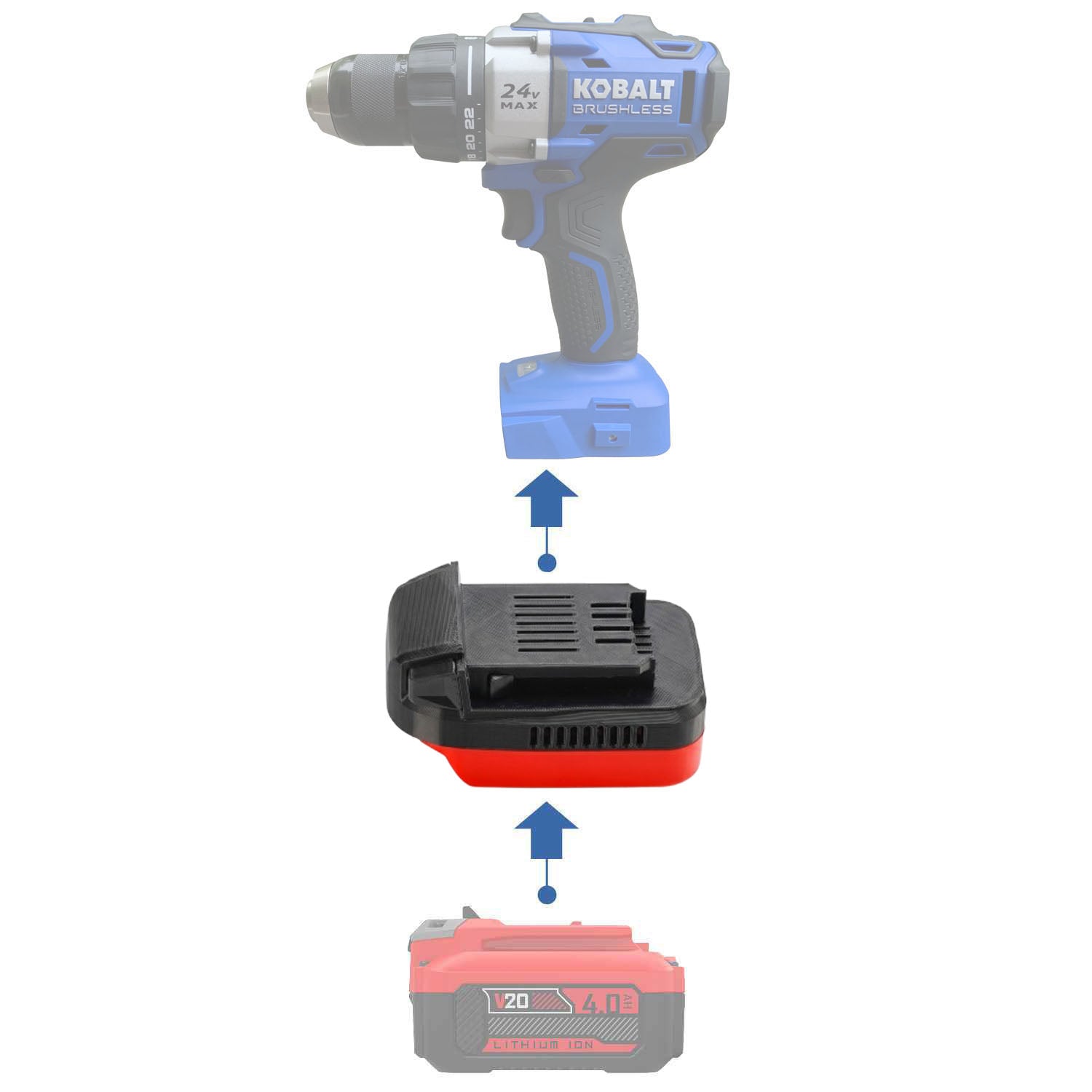 Craftsman 20V to Kobalt 24V Battery Adapter-0