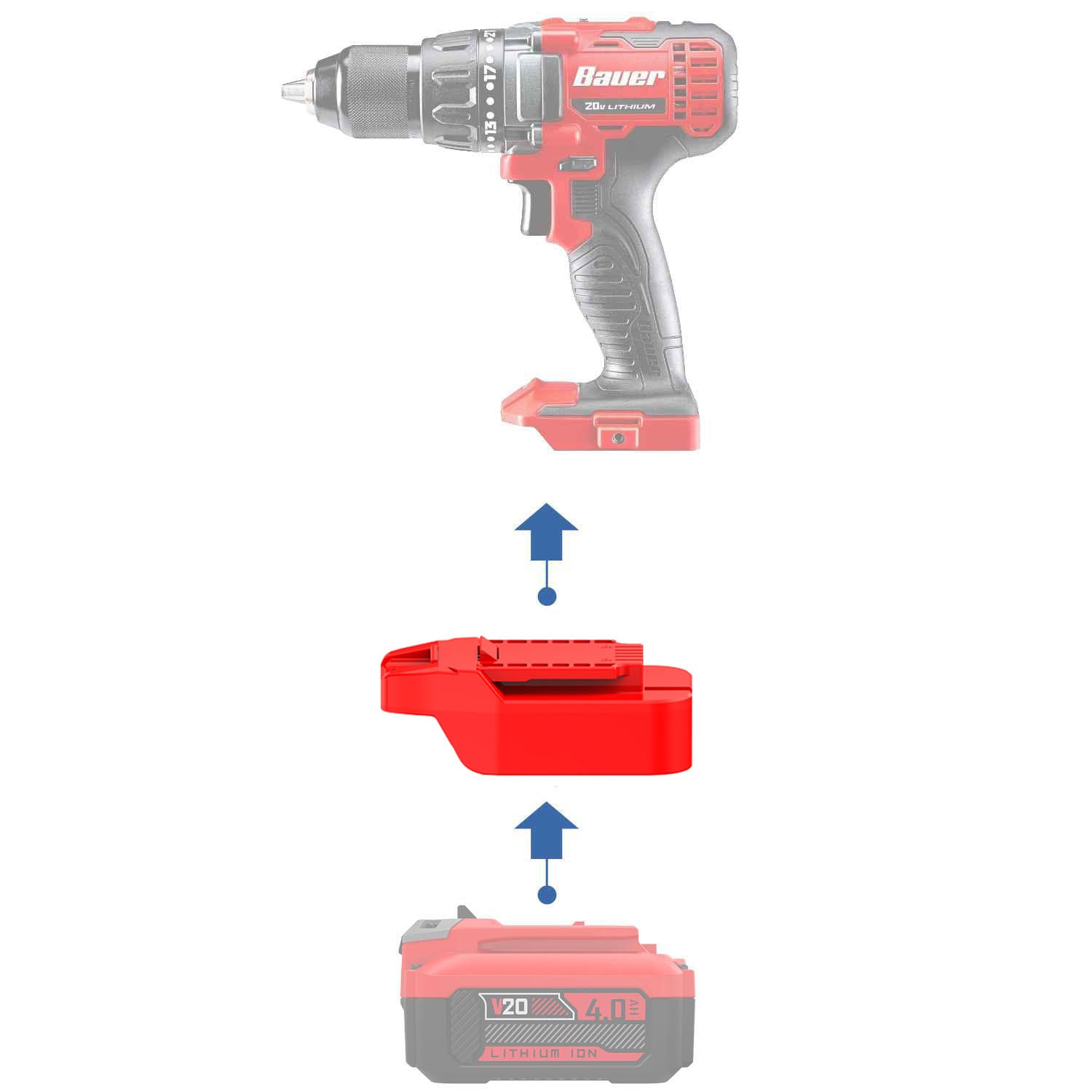 Craftsman 20V to Bauer 20V Battery Adapter-0