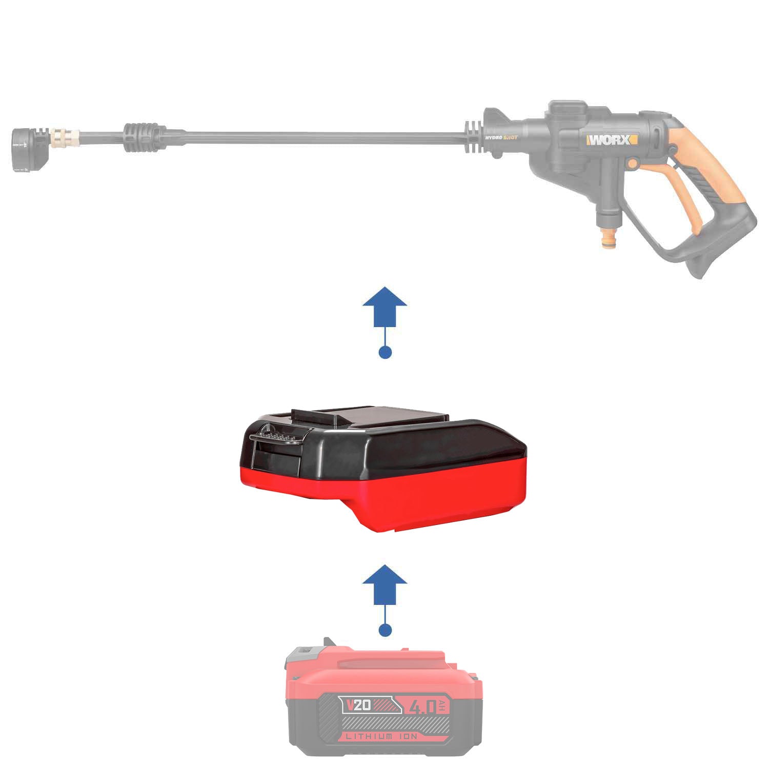 Craftsman 20V to WORX 20V PowerShare (Orange) Battery Adapter-0