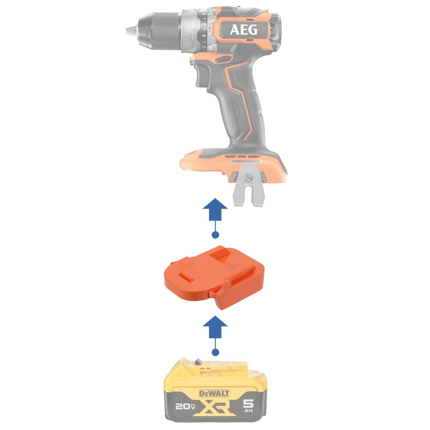 DeWalt 20V to AEG 18V Battery Adapter-0