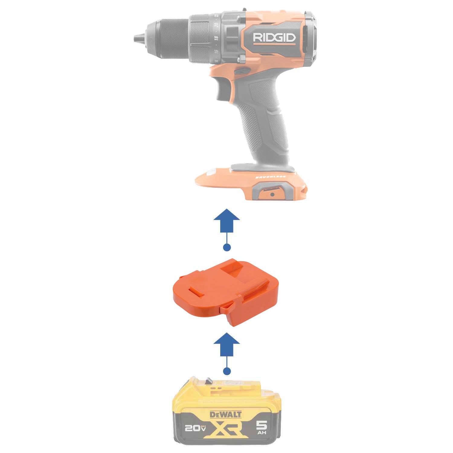 DeWalt 20V to RIDGID 18V Battery Adapter-0