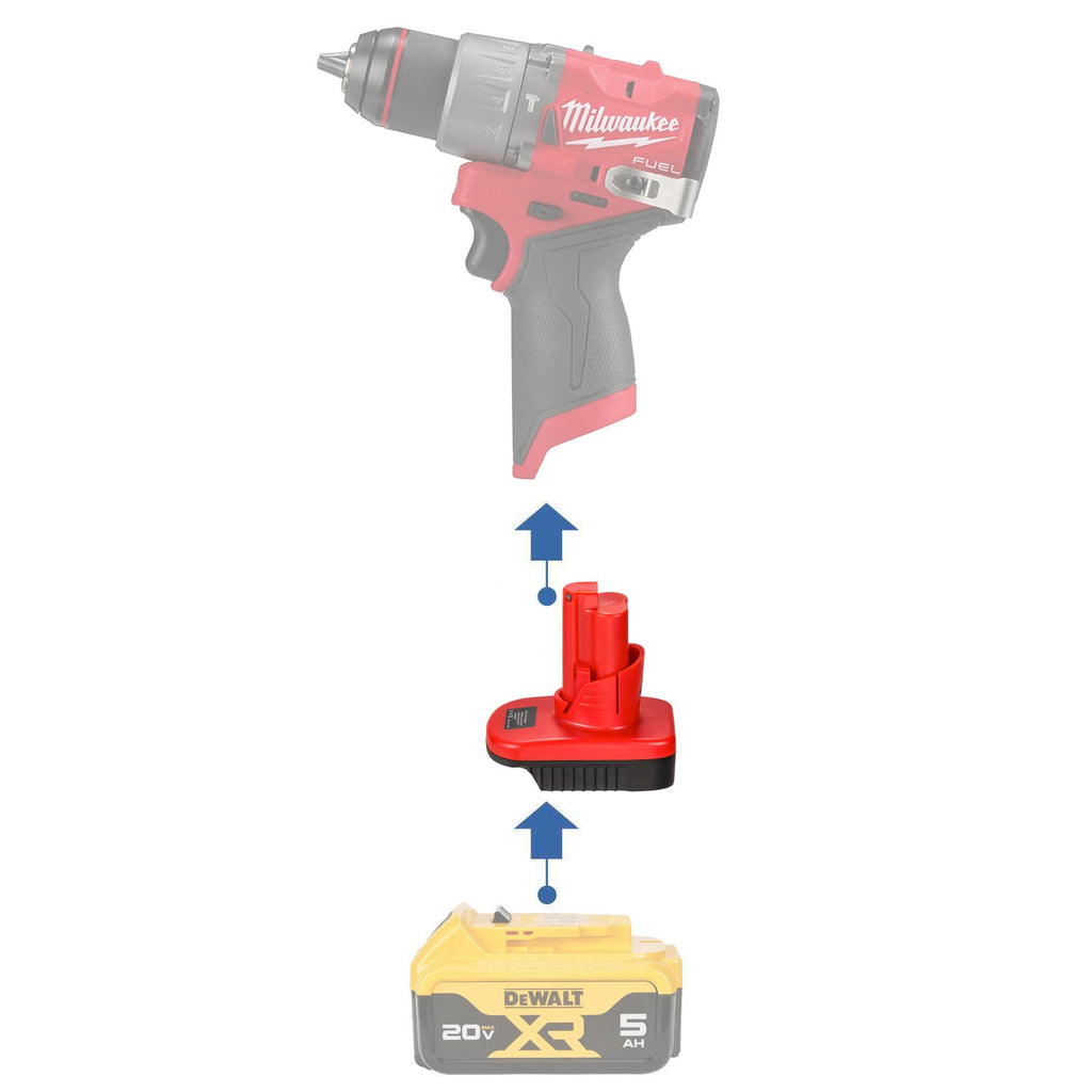 DeWalt 20V to Milwaukee 12V Battery Adapter-0