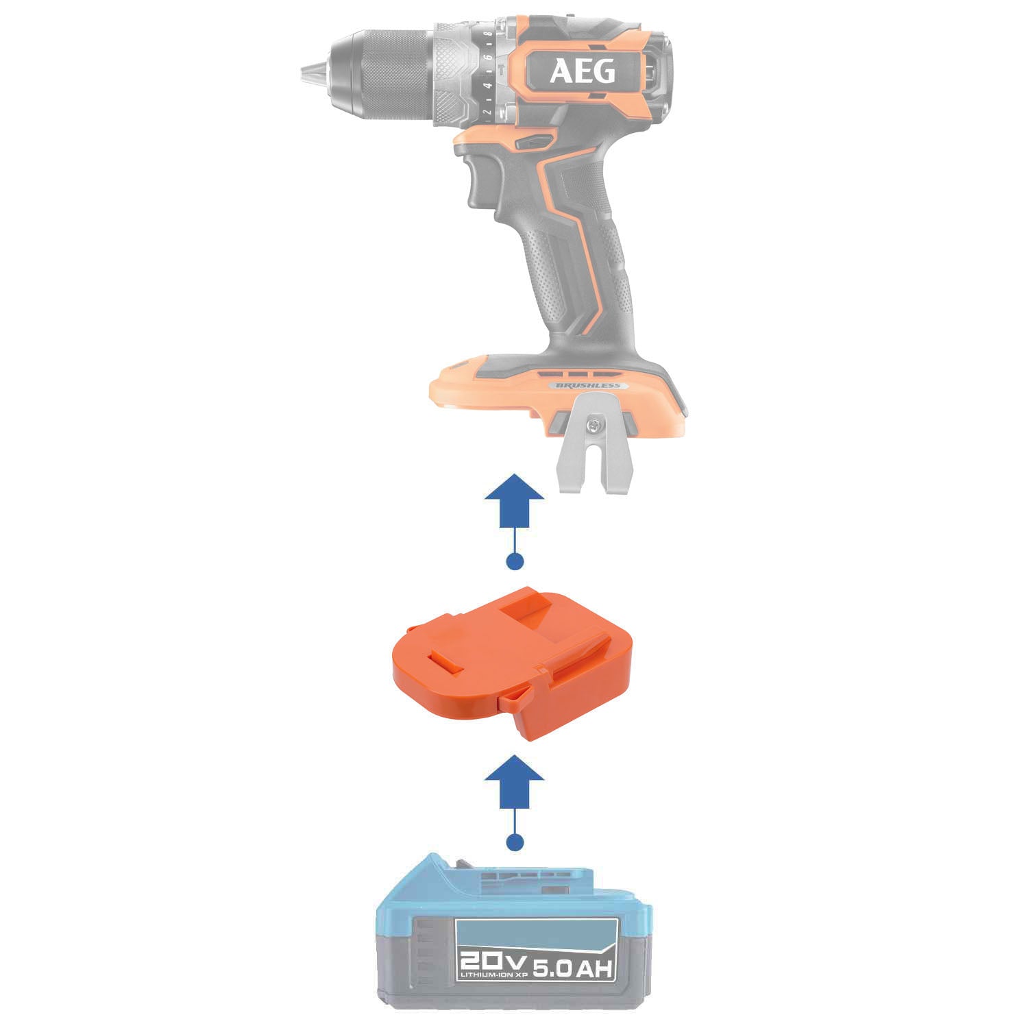 Hercules 20V to AEG 18V Battery Adapter-0