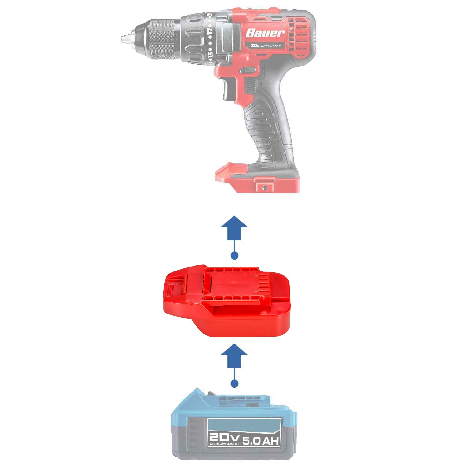 Hercules 20V to Bauer 20V Battery Adapter-0