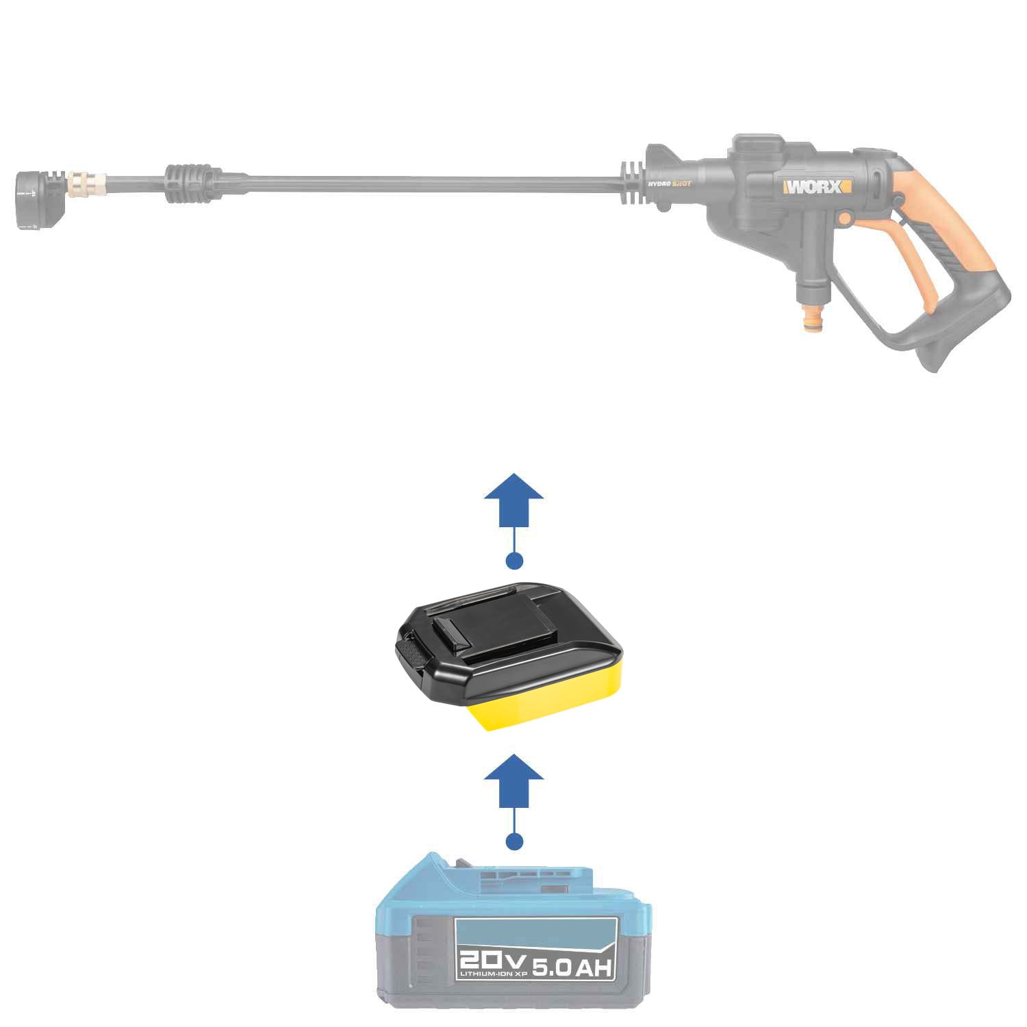 Hercules 20V to WORX 20V PowerShare (Orange) Battery Adapter-0