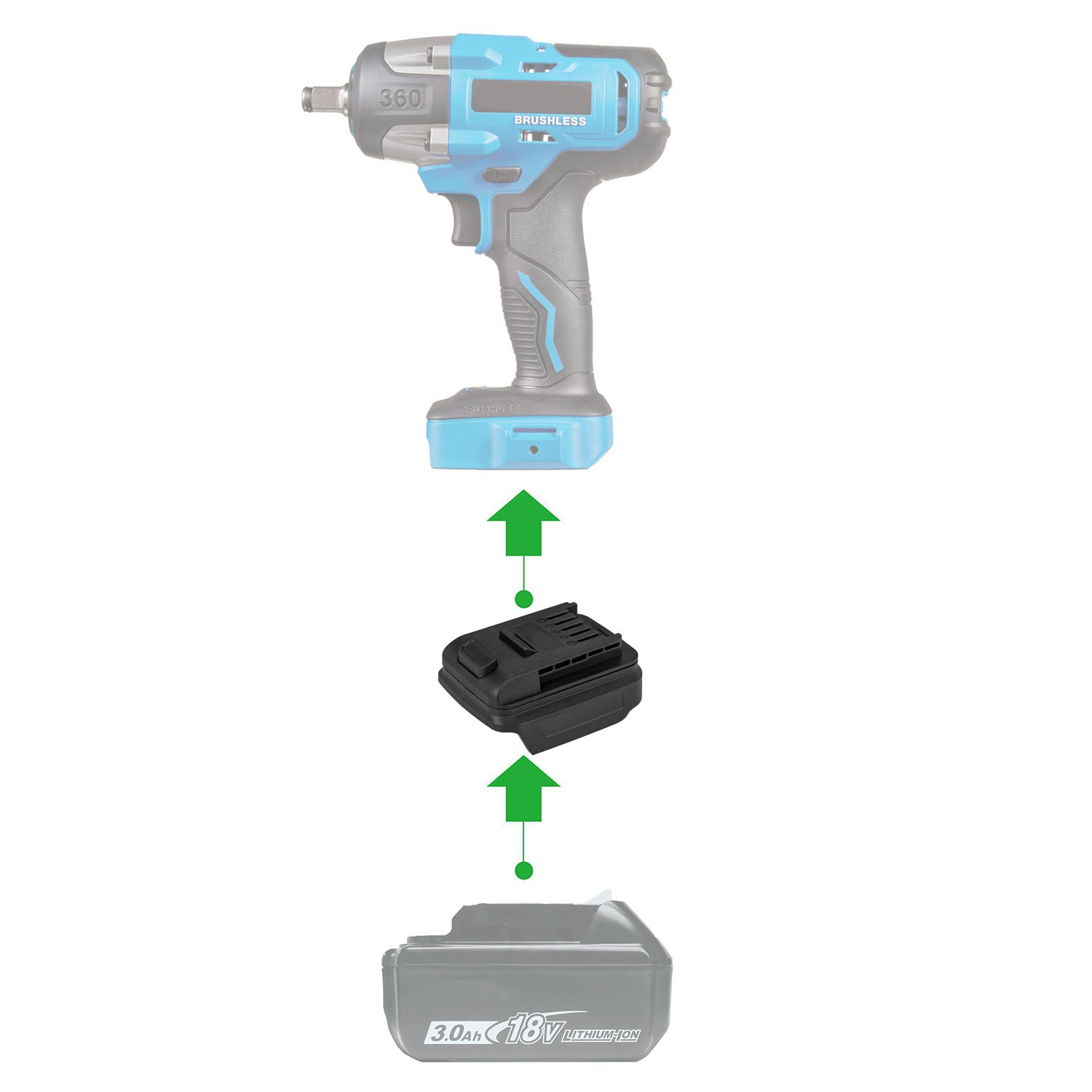 Makita 18V to Mastercraft 20V (Blue) Battery Adapter-0