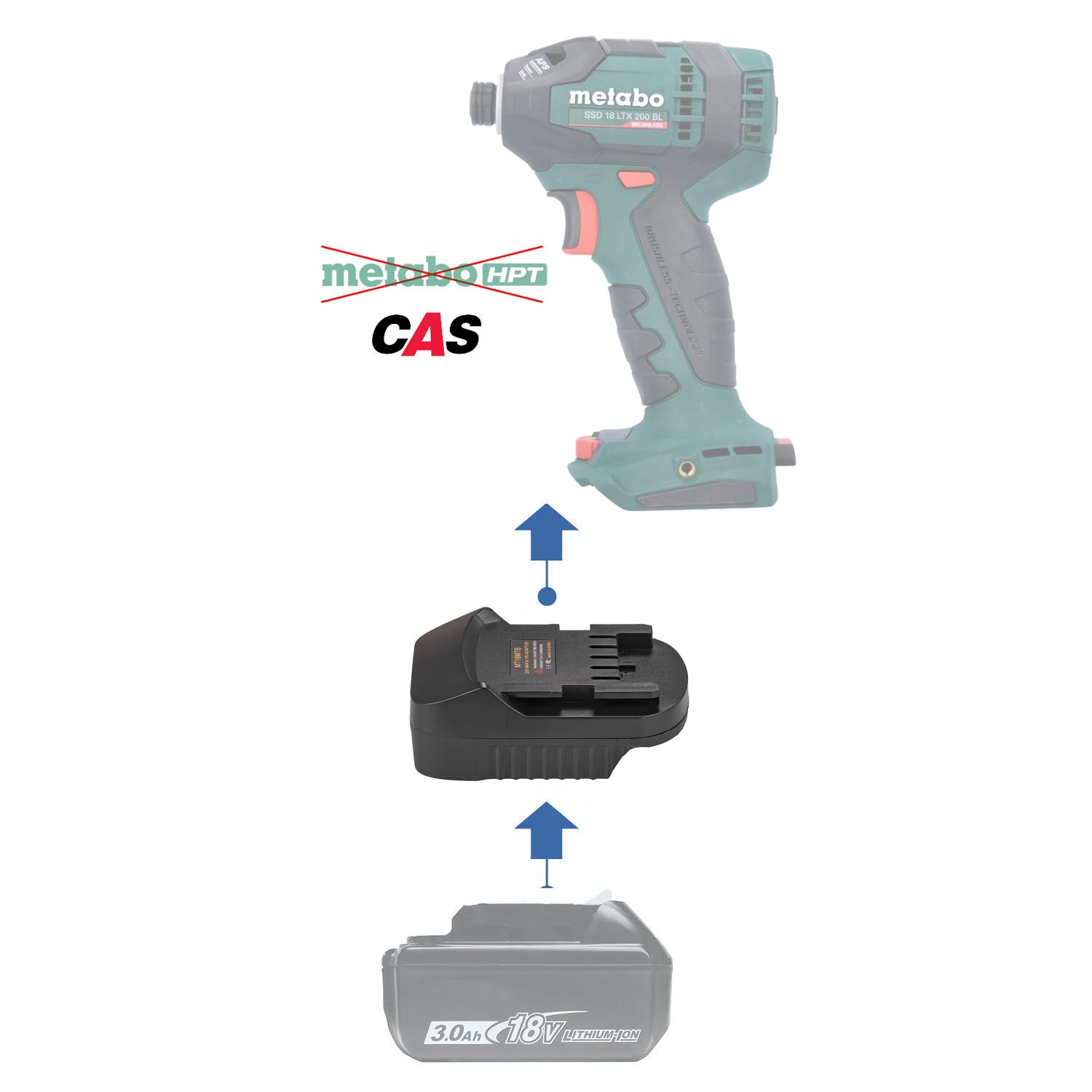 Makita 18V to Metabo 18V CAS Battery Adapter-0