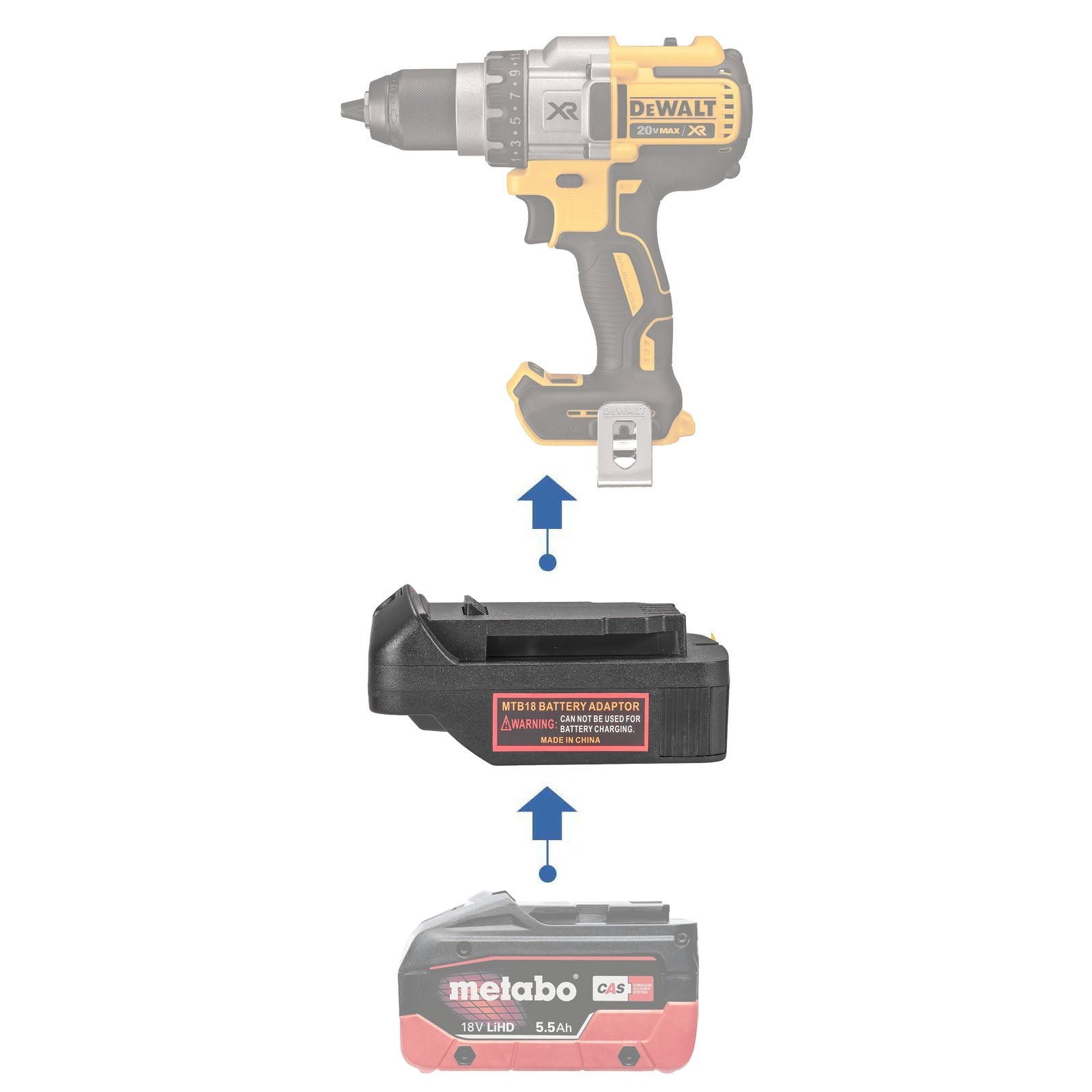 Metabo 18V CAS to DeWalt 20V Battery Adapter-0