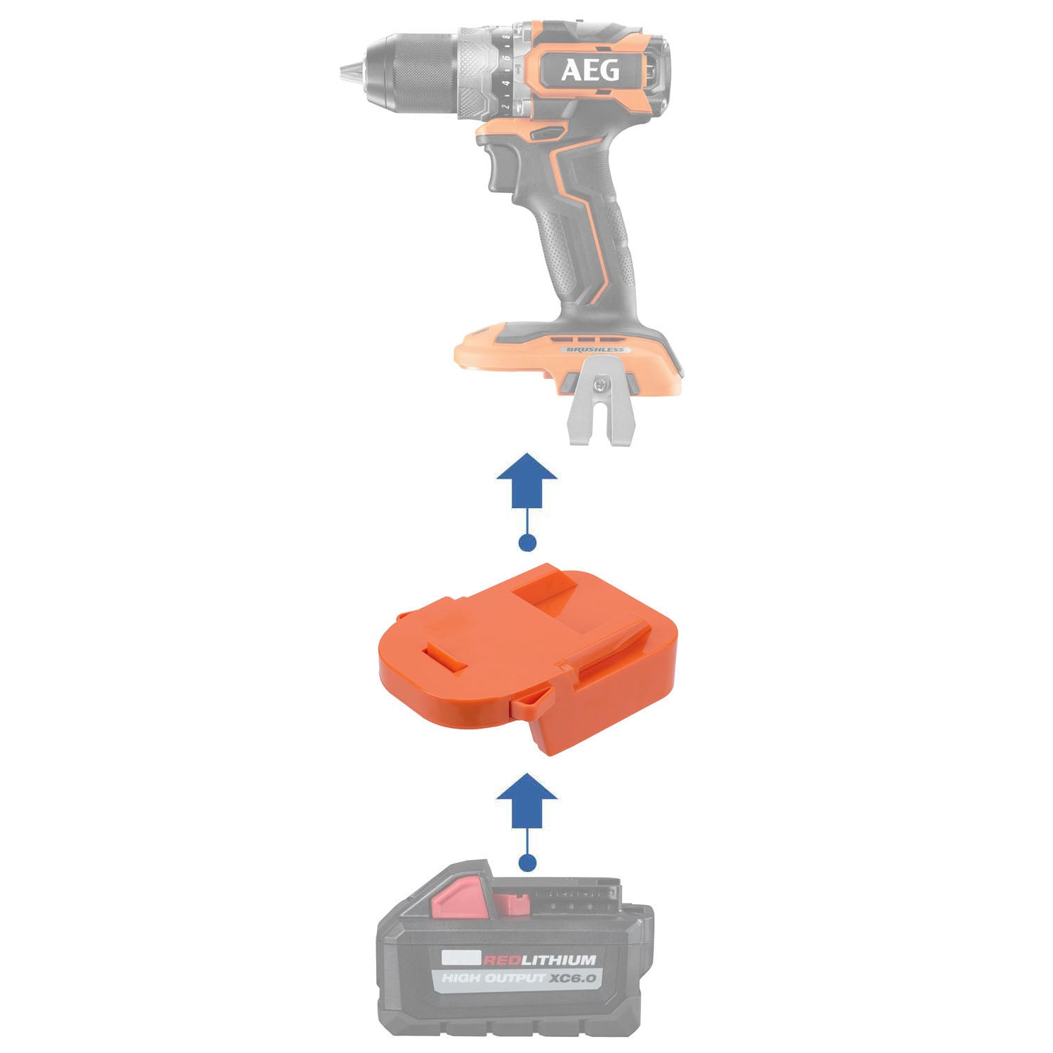 Milwaukee 18V to AEG 18V Battery Adapter-0