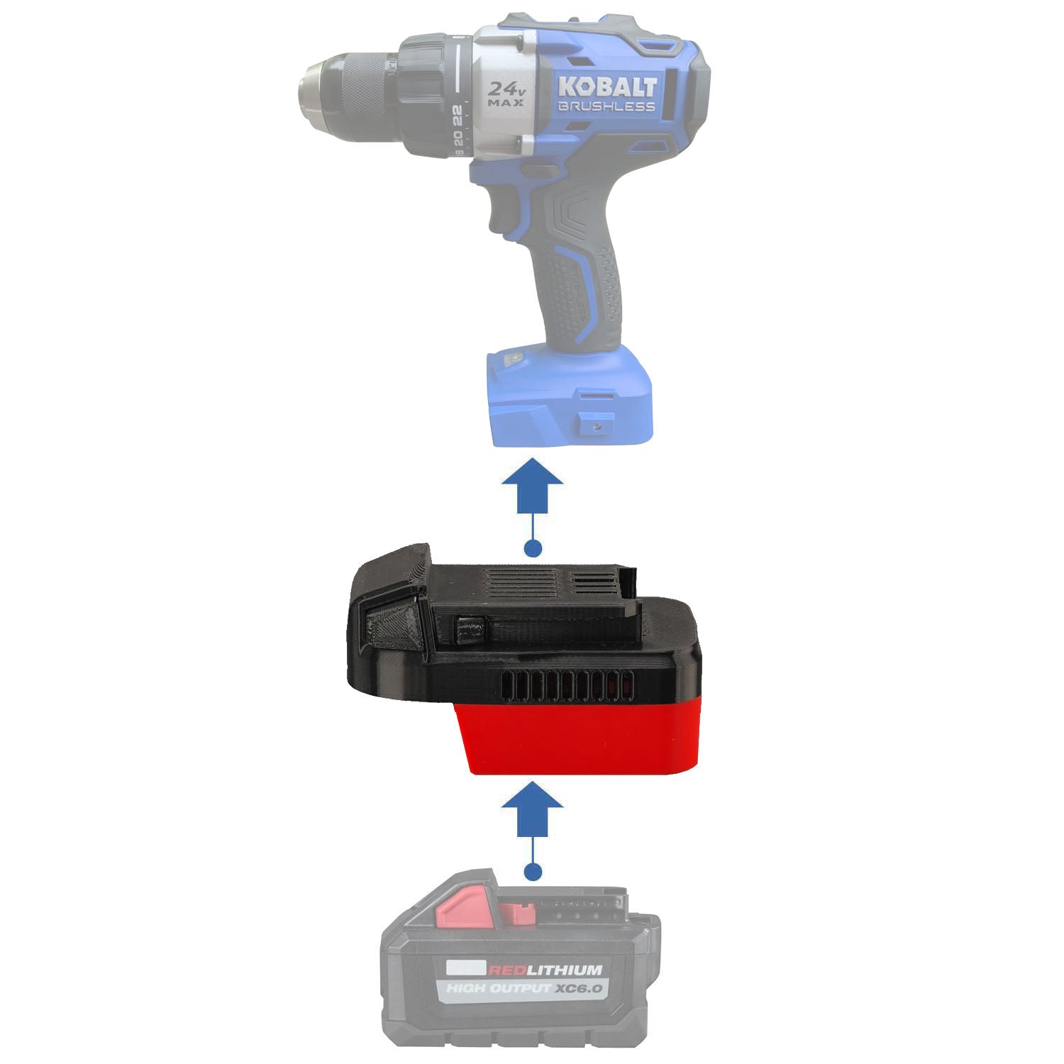 Milwaukee 18V to Kobalt 24V Battery Adapter-0