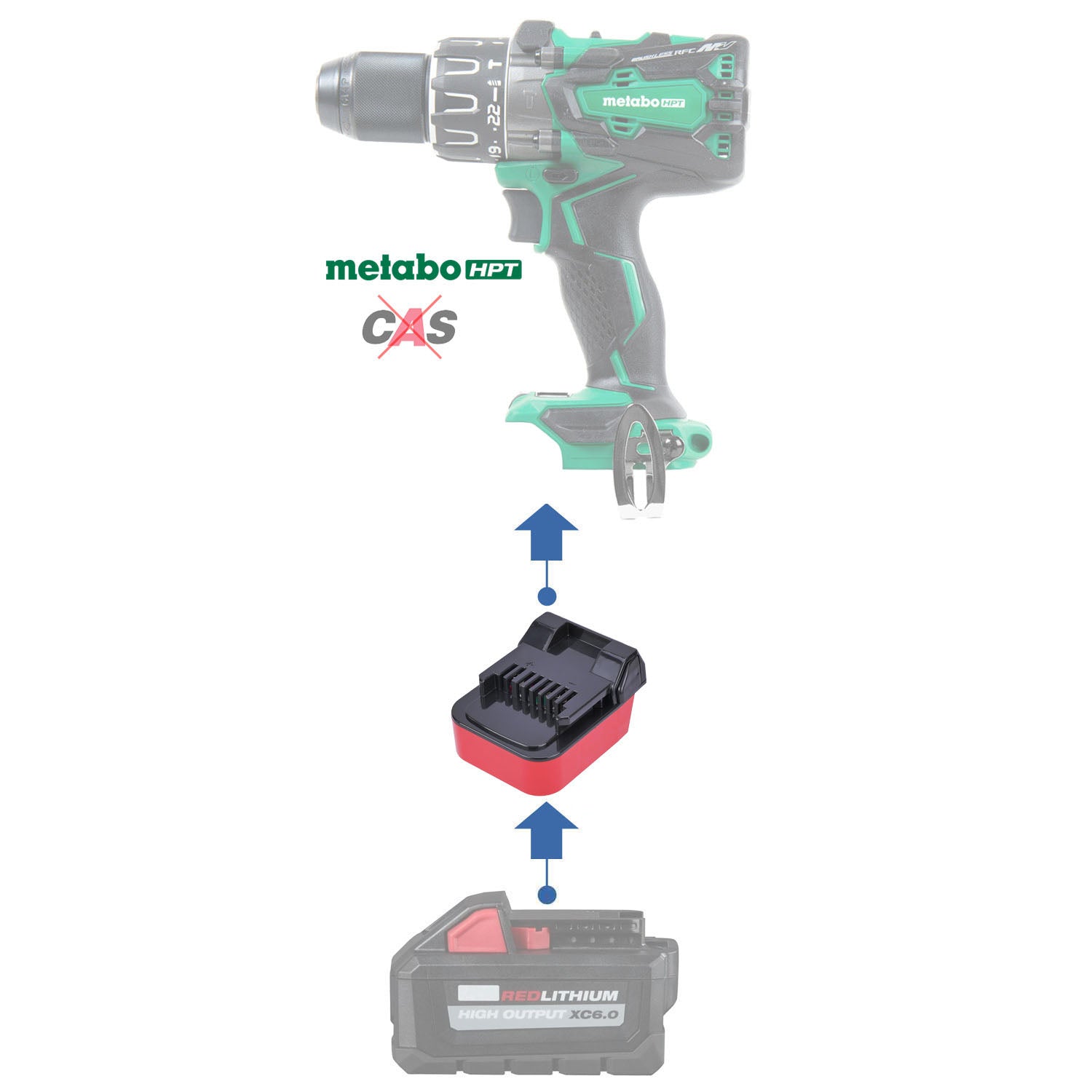 Milwaukee 18V to Metabo HPT 18V Battery Adapter-0