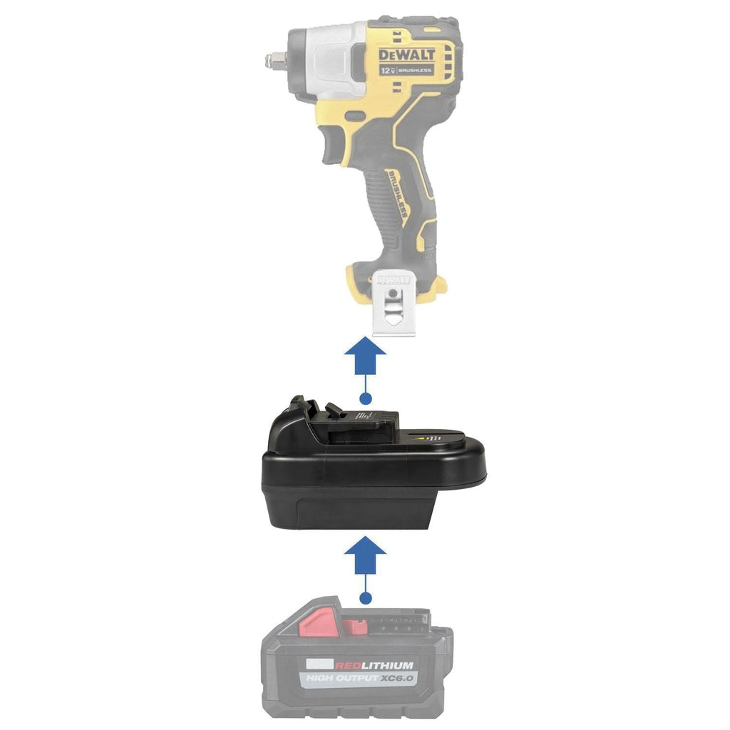 Milwaukee 18V to DeWalt 12V Battery Adapter-0