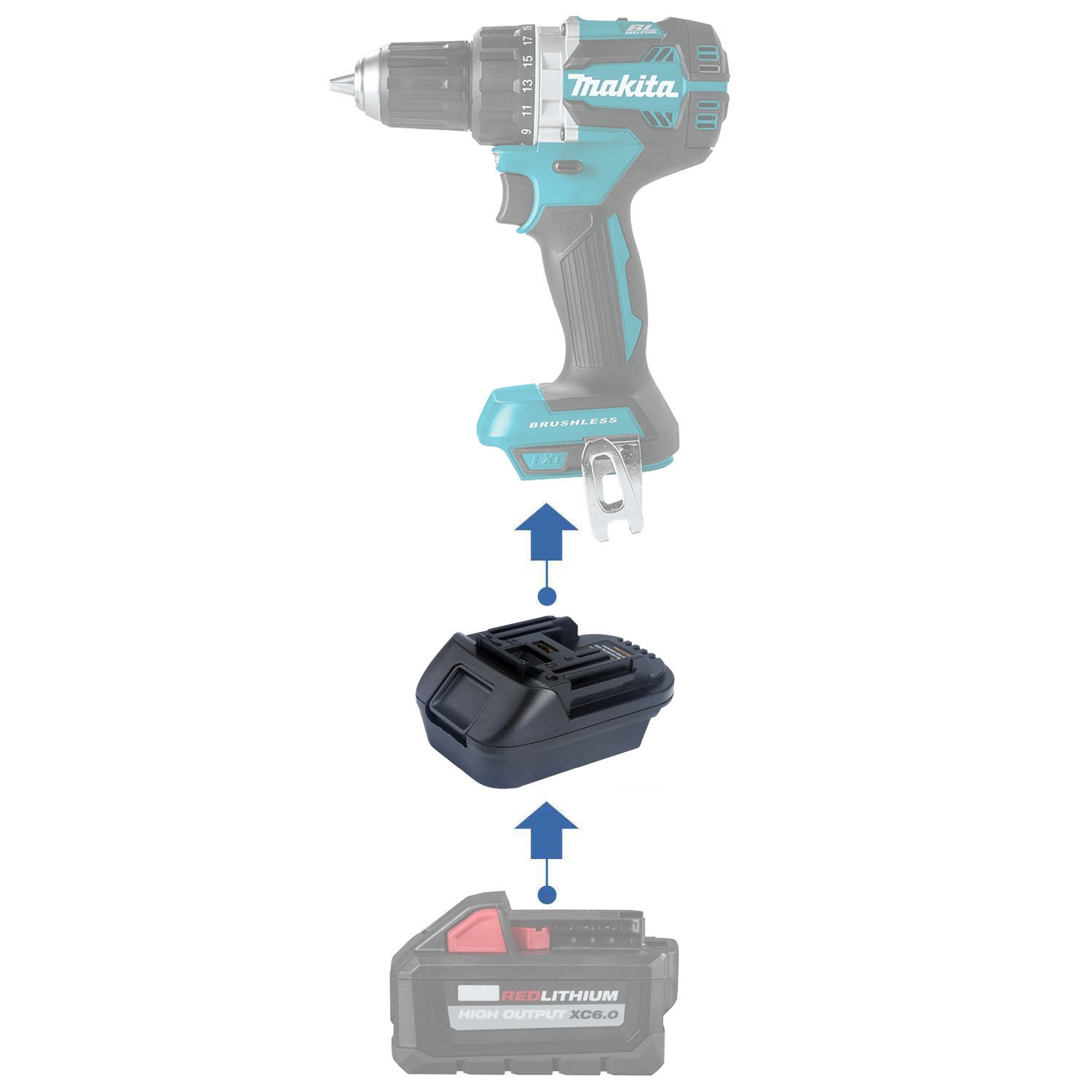 Milwaukee 18V to Makita 18V Battery Adapter-0