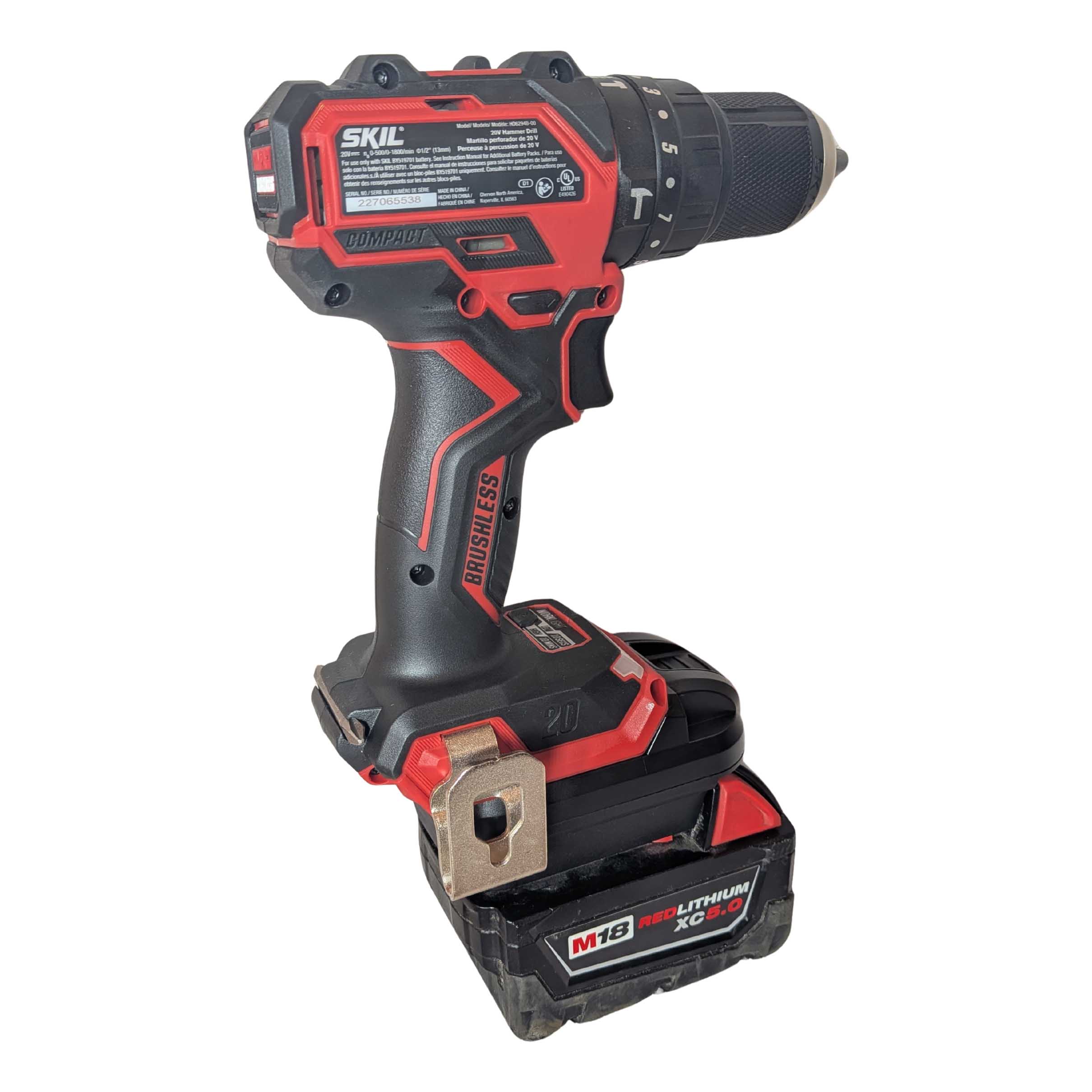 Milwaukee 18V to SKIL 20V Battery Adapter-2