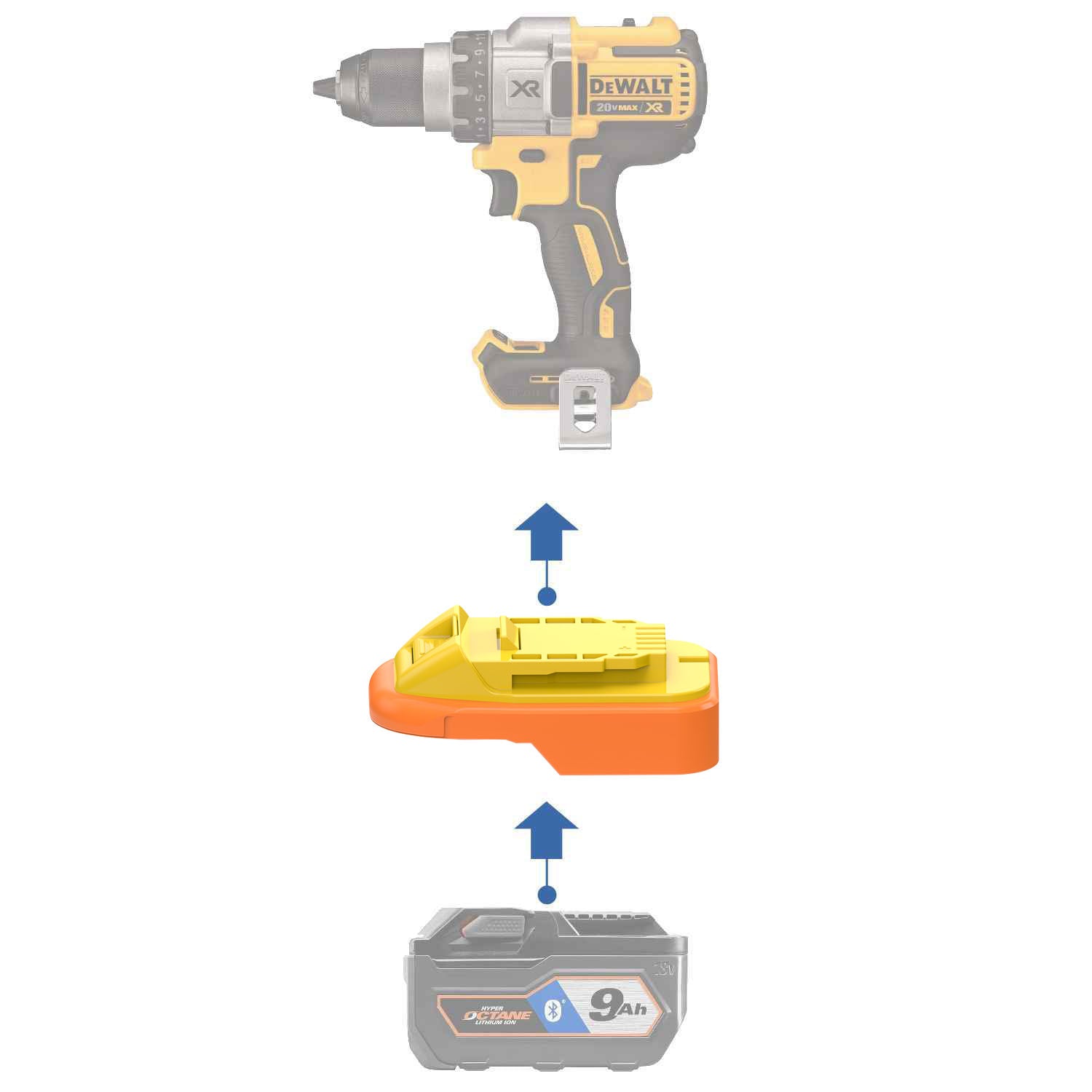 RIDGID 18V to DeWalt 20V Battery Adapter-0