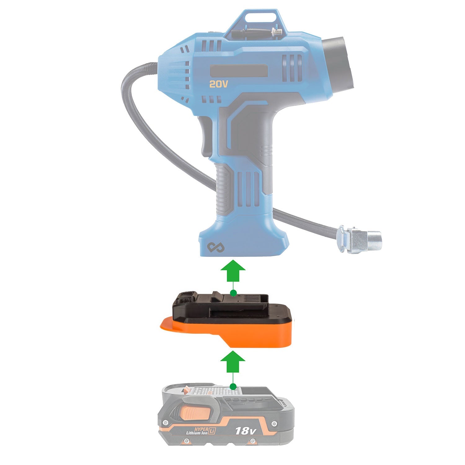 RIDGID 18V to Mastercraft 20V (Blue) Battery Adapter-0